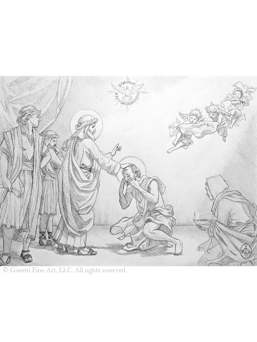 Life of St Paul 2 Baptism - Compositional Study.jpg
