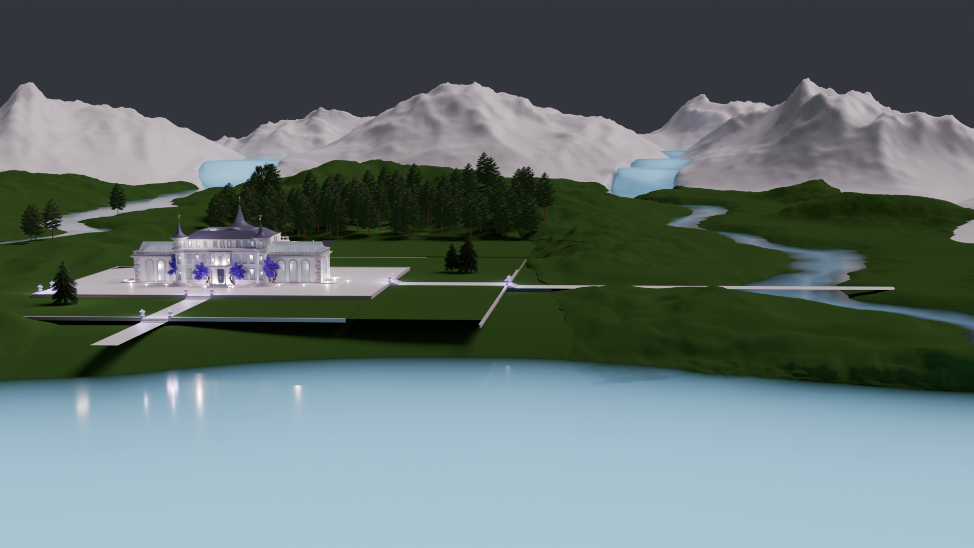 Looking to the waterfalls in the distance