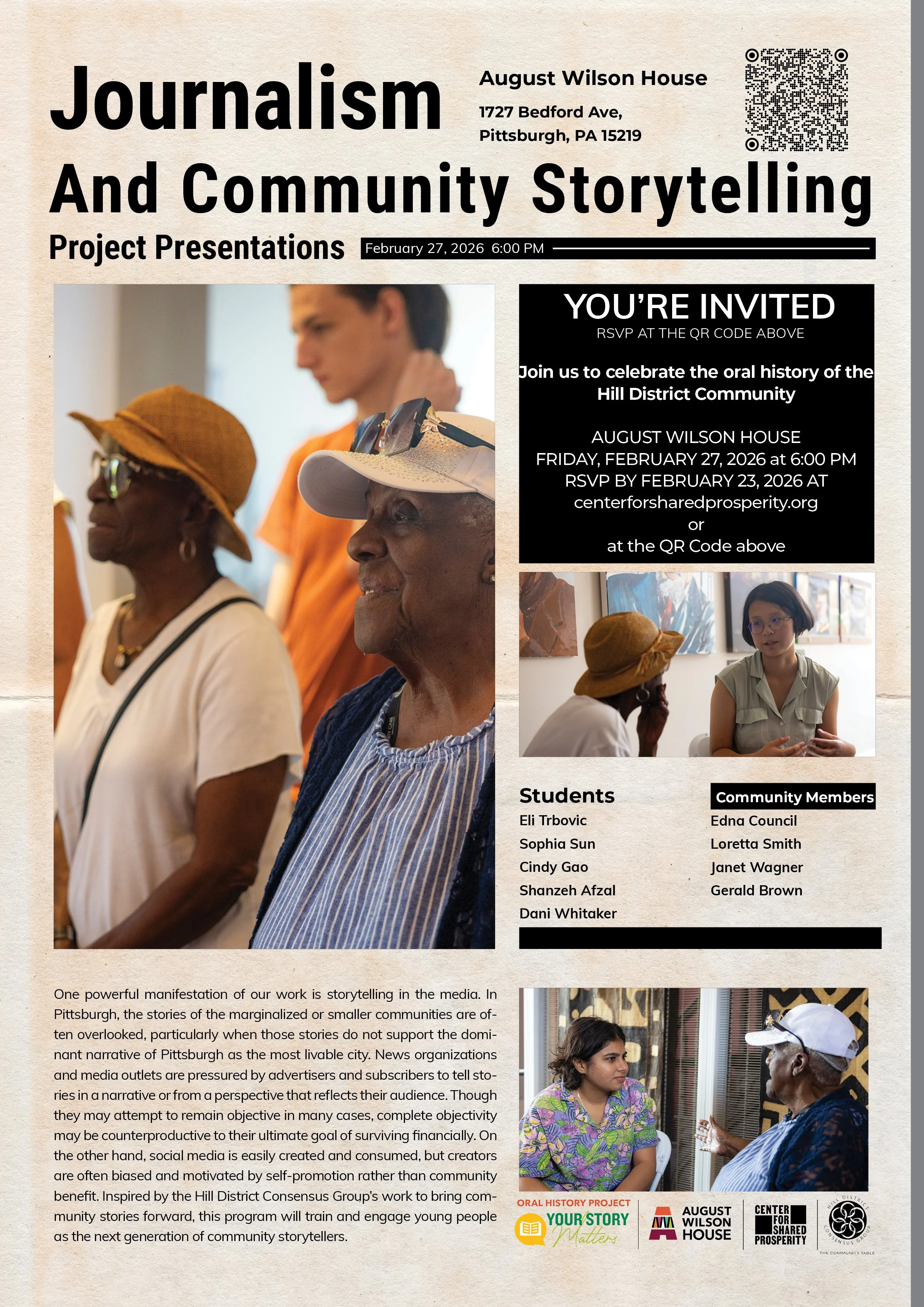 Journalism and Community Storytelling Cohort Project Presentations