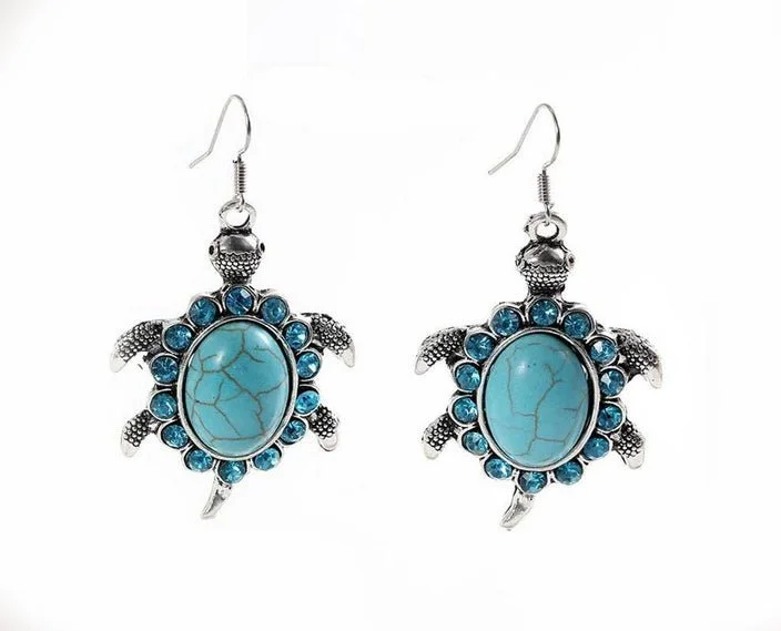 turquoise turtle earrings