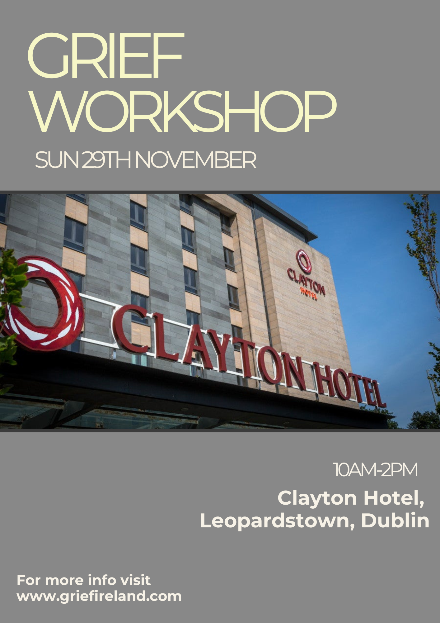 The Grief Workshop - DUBLIN - Clayton Leopardstown - Sun Nov 29th
