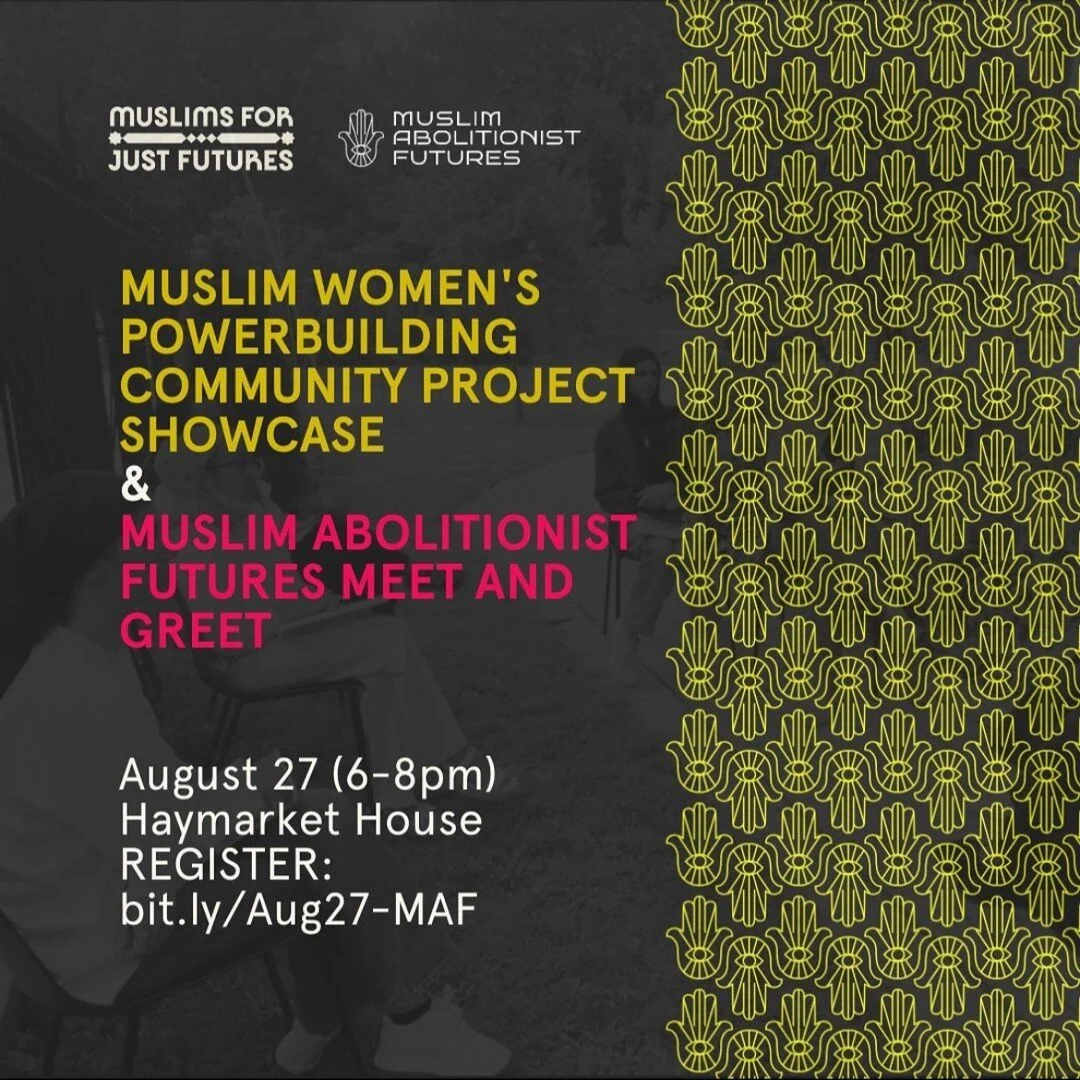 Chicaaaaaago Queers!!! Come out for a meet and greet this Sunday! 

Muslim Abolitionist Futures, Muslims for Just Futures and Queer Crescent invite you to an evening of celebration and community-building. @muslimsforjustfutures will be celebrating 5 