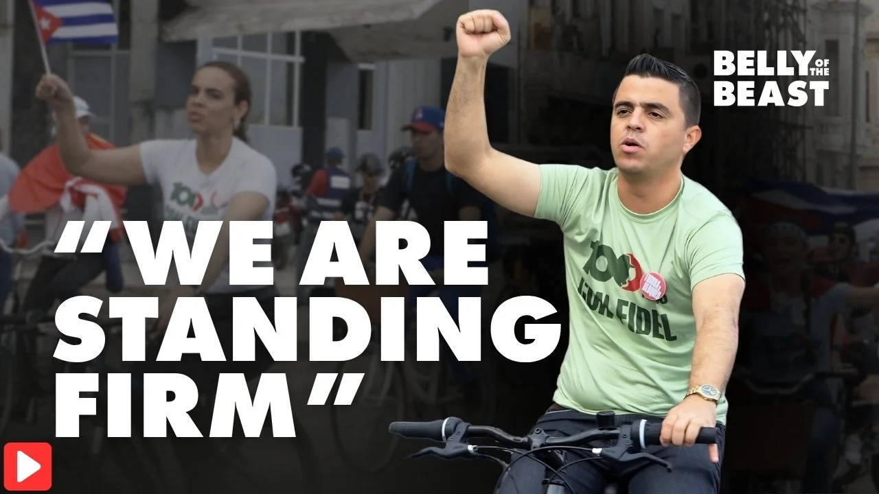 cubans in havanas malecon ralley