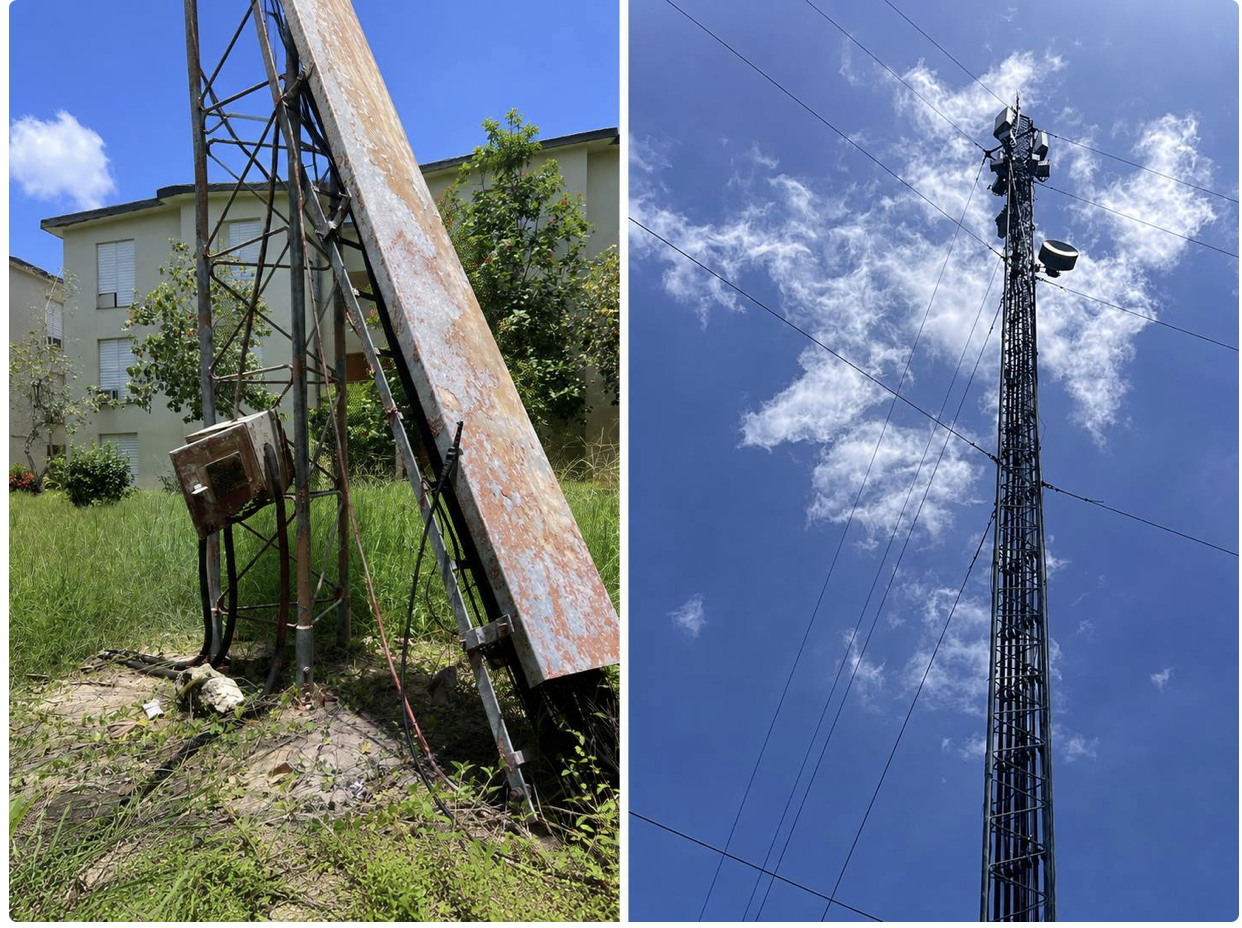 One of the only antennas that is visible at the university. University staff say it is a mobile phone antenna owned by Cuba’s state-run telecommunications company. PHOTO: Reed Lindsay