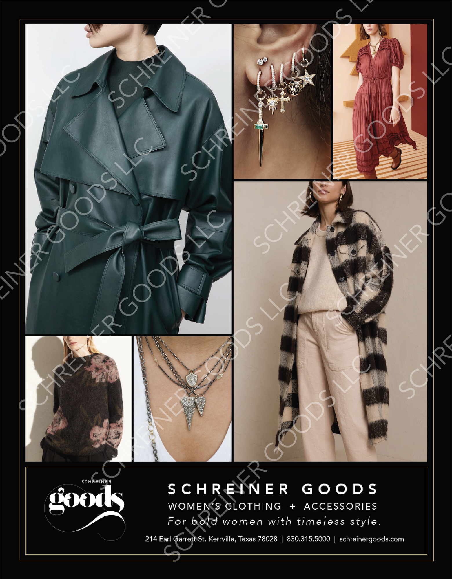 One of two. Full-page print ads designed for Schreiner Goods LLC. Published in the Winter 2021-22 issue of Rock & Vine Magazine.
