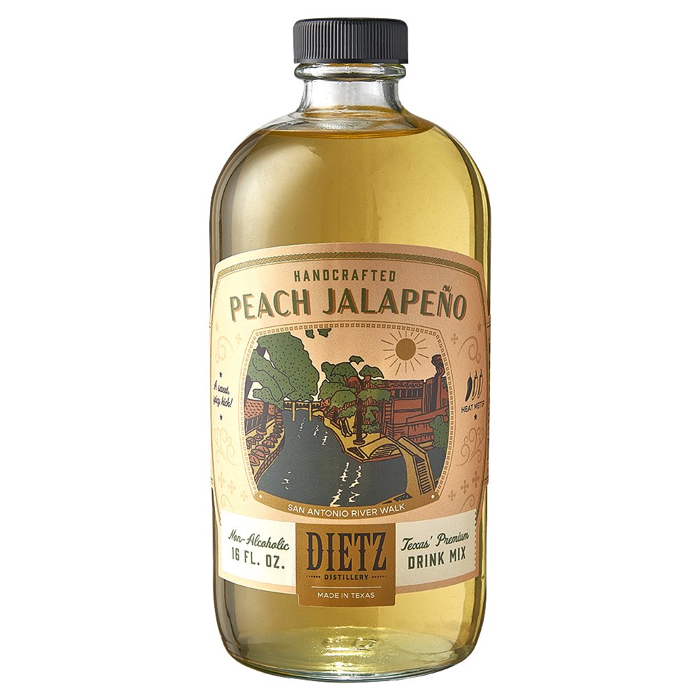 We’ve been pairing peaches and jalapeños together for years- it only seemed right to add it to the Dietz Distillery cocktail mix lineup! The sweet 100% peach juice paired with a nice dose of jalapeño, makes the perfect base for our Jalapeach Fiesta c