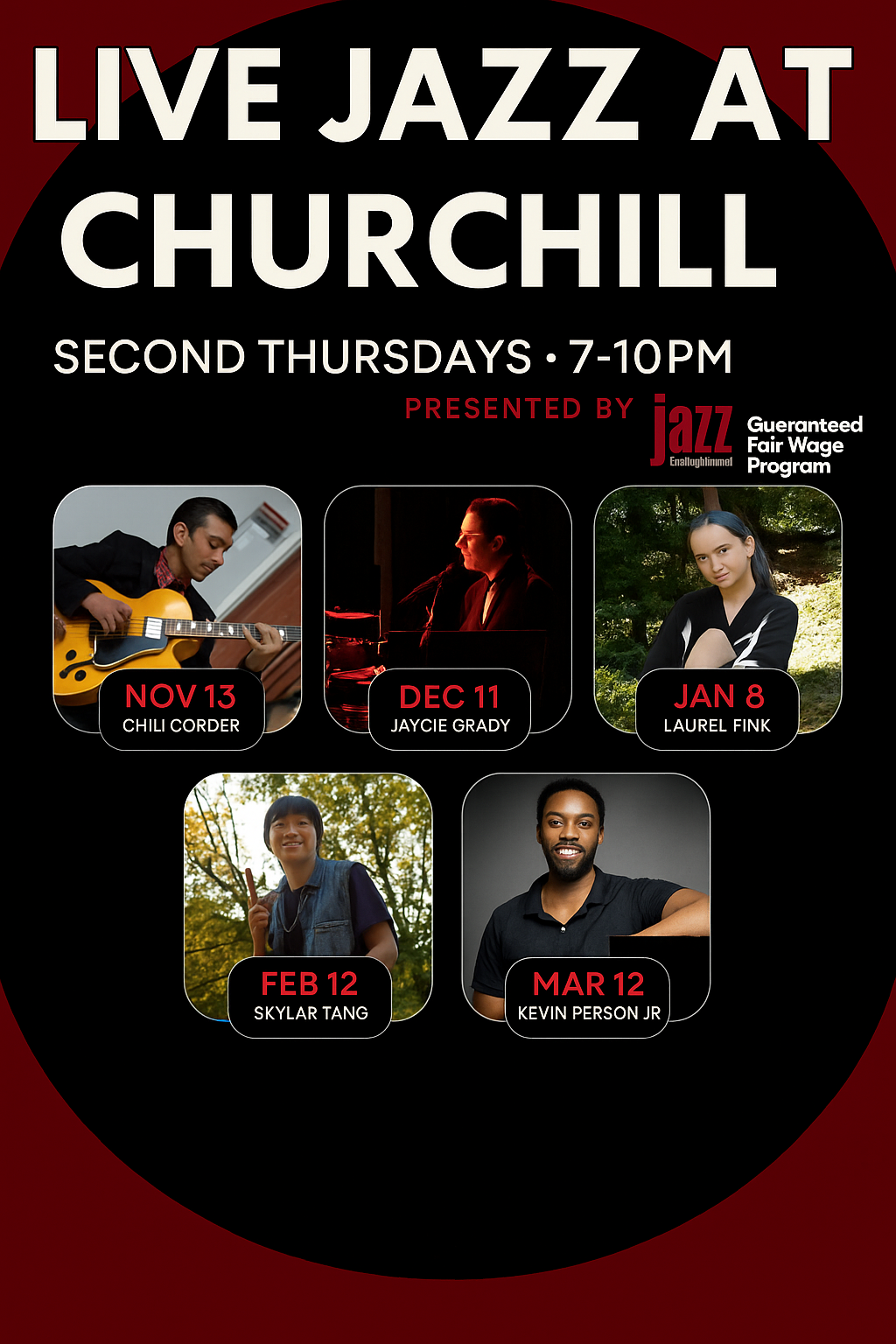 Live Jazz at Churchill — Every Second Thursday