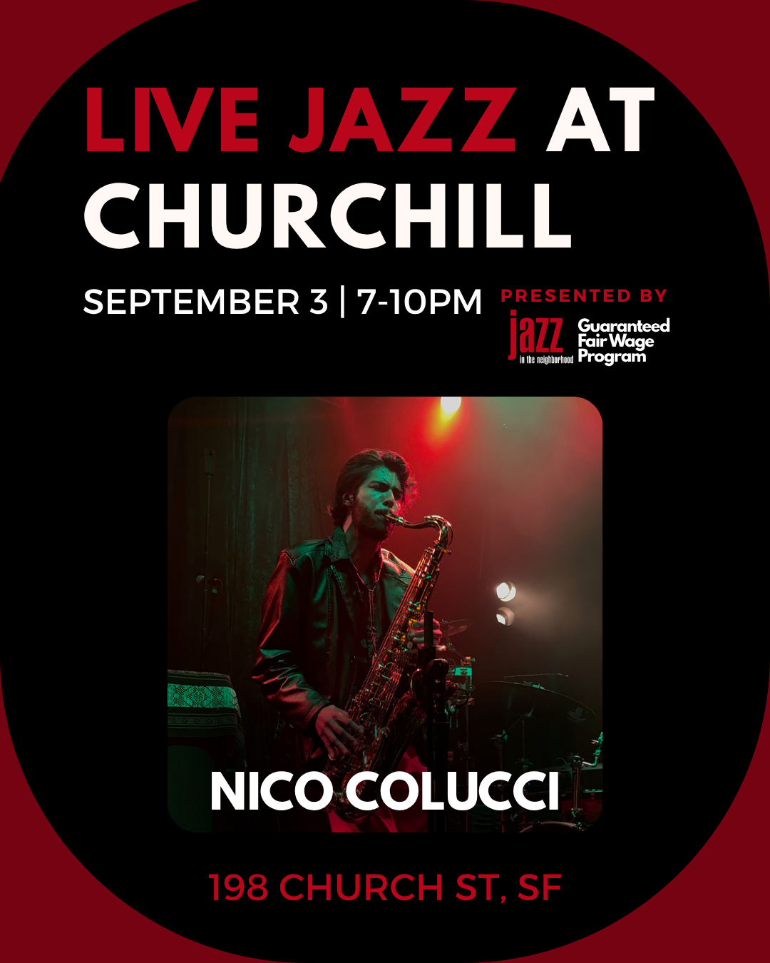 Live Jazz at Churchill — Every Second Thursday