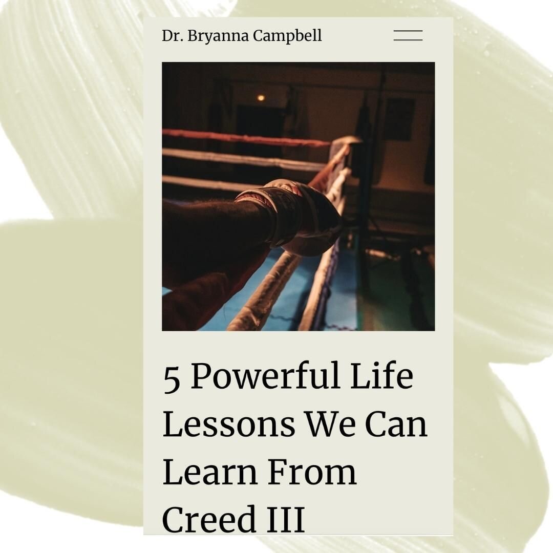 Hey there! Take a look at the latest blog post on Dr. Campbell's couch. Link in bio! 

#creed3 #drcampbellscouch #lifelessons #michaelbjordan #creedmovie #reflection #adoniscreed #damiananderson #tessathompson
#blackpsychologist #blog