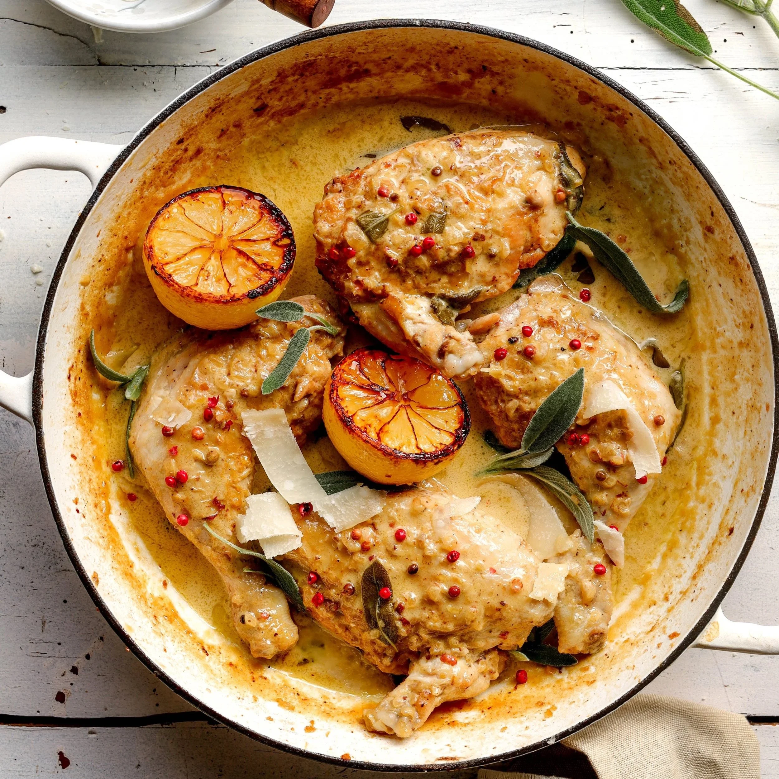 CORSICAN CHICKEN with lemon &amp; sage