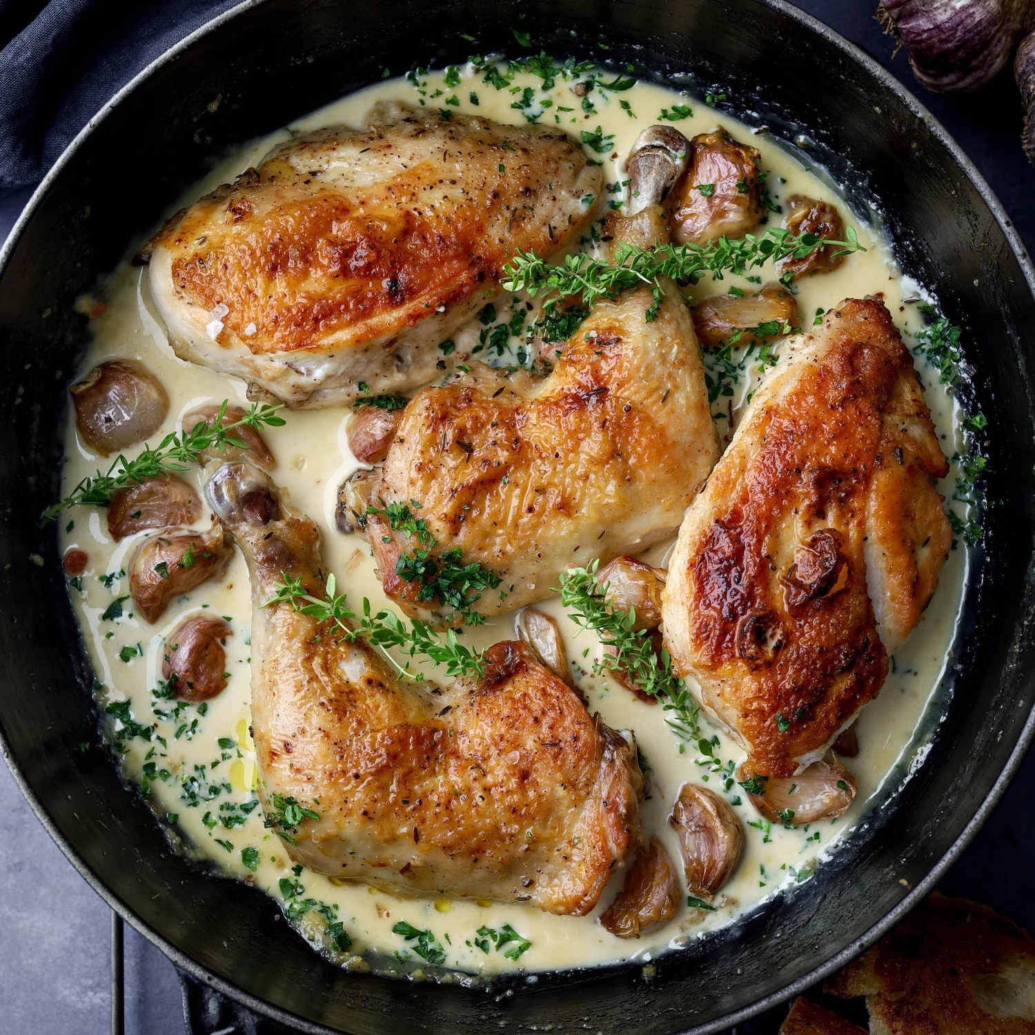 30 CLOVES GARLIC CHICKEN | French Cooking Academy