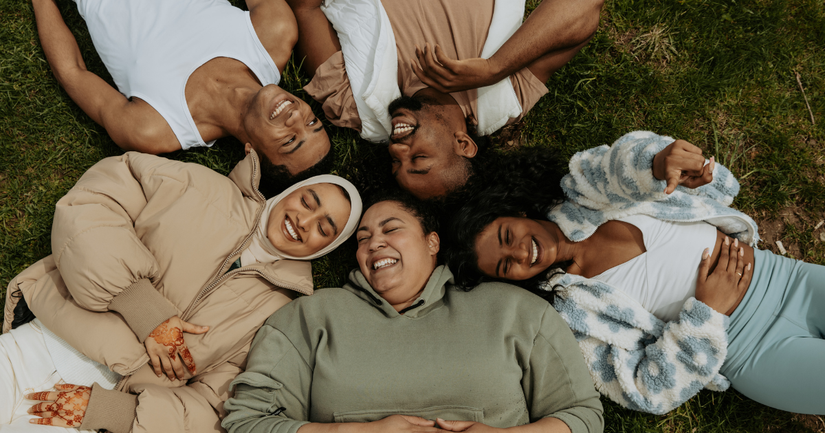 Diverse group of people smiling