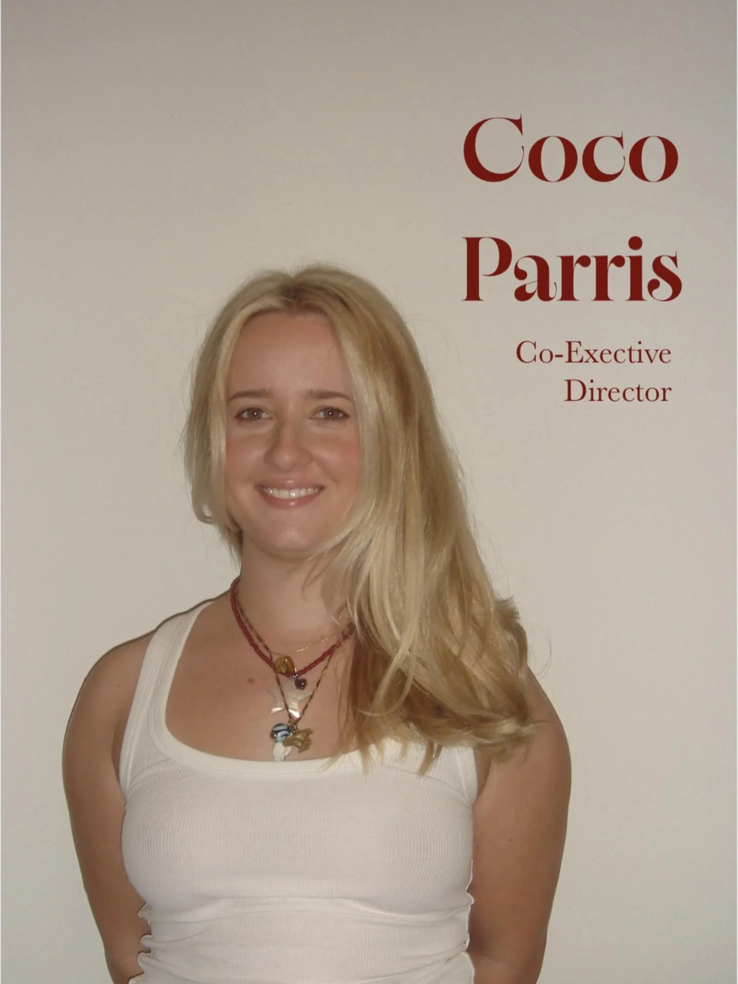 Here&rsquo;s our other co-executive director, coco Parris! Here&rsquo;s a little from her🤍

&ldquo;My name is Coco Parris and this is my 4th year in Tulane Fashion, and 2nd on the Executive Board. I was in the general body freshman year, garment tea