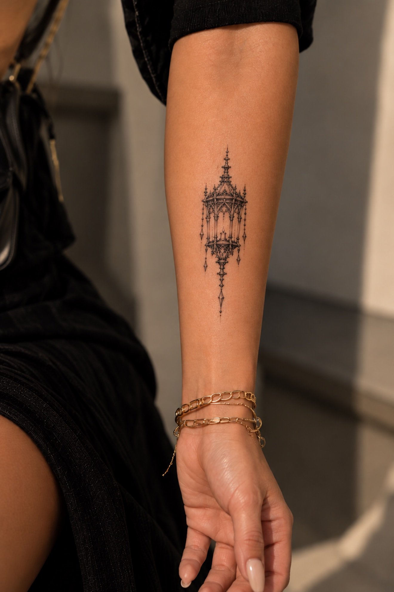 Fine line ornamental wrist tattoo at Studio Vanassa in Edmonton