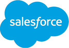 The salesforce logo, a light blue cloud with the word salesforce in it