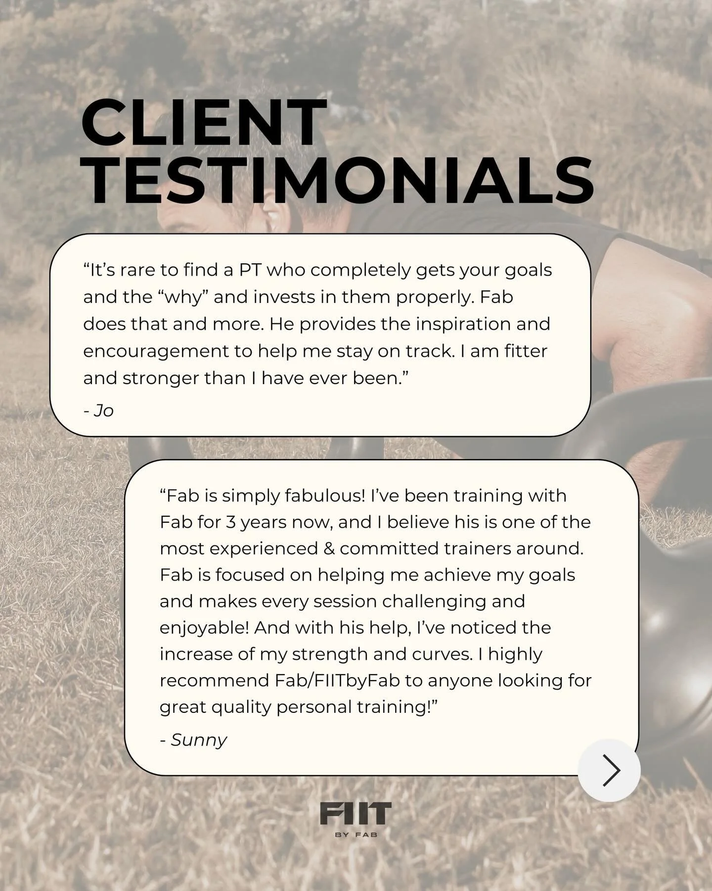 Progress doesn&rsquo;t come from extremes - it comes from consistency! These testimonials say it better than I ever could. 

Real people. Real work. Real results. Blessed to work with such awesome clients 🤙🏼 

#testimonials #personaltraining #fiitb