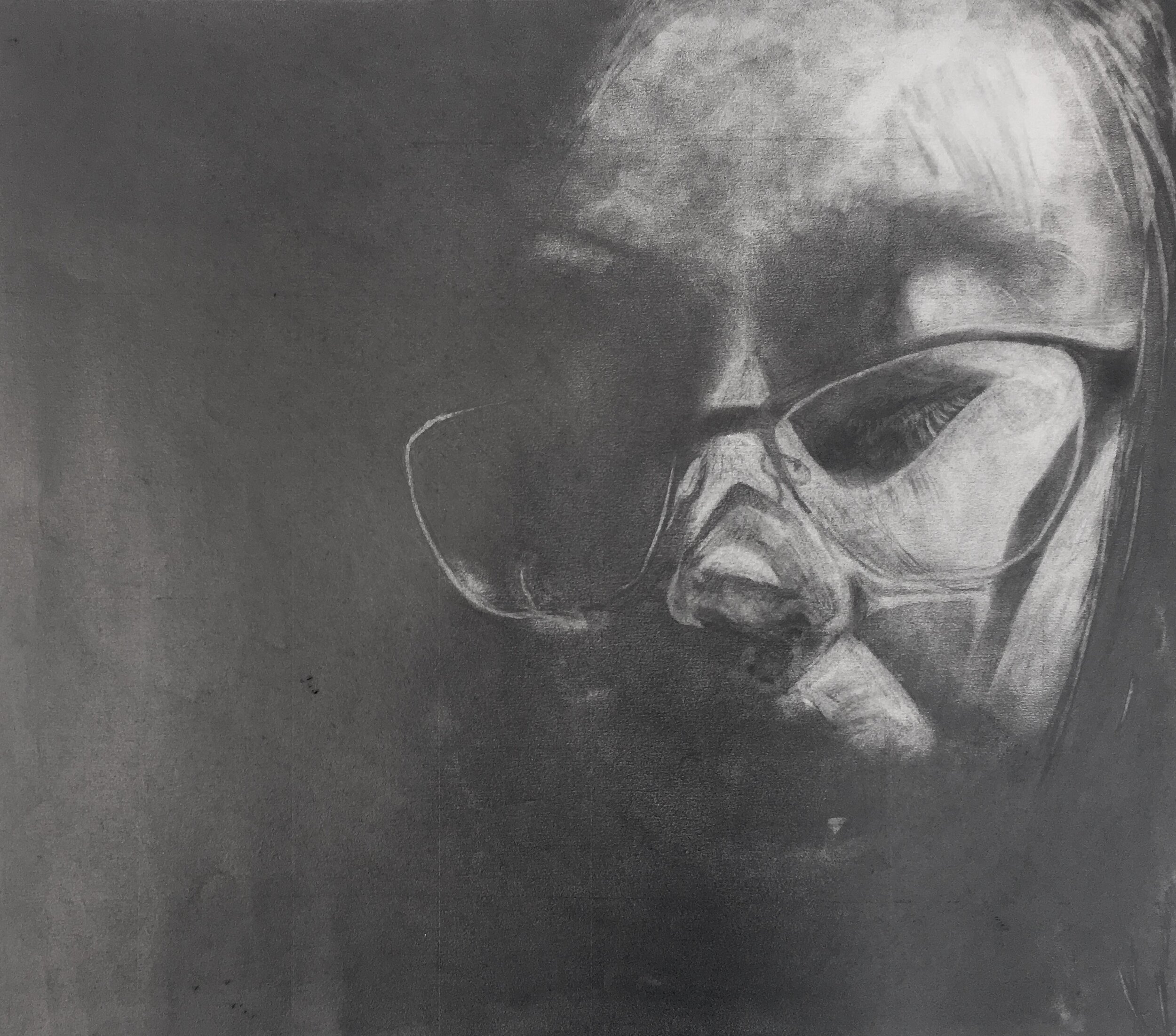 Self-portrait. graphite.