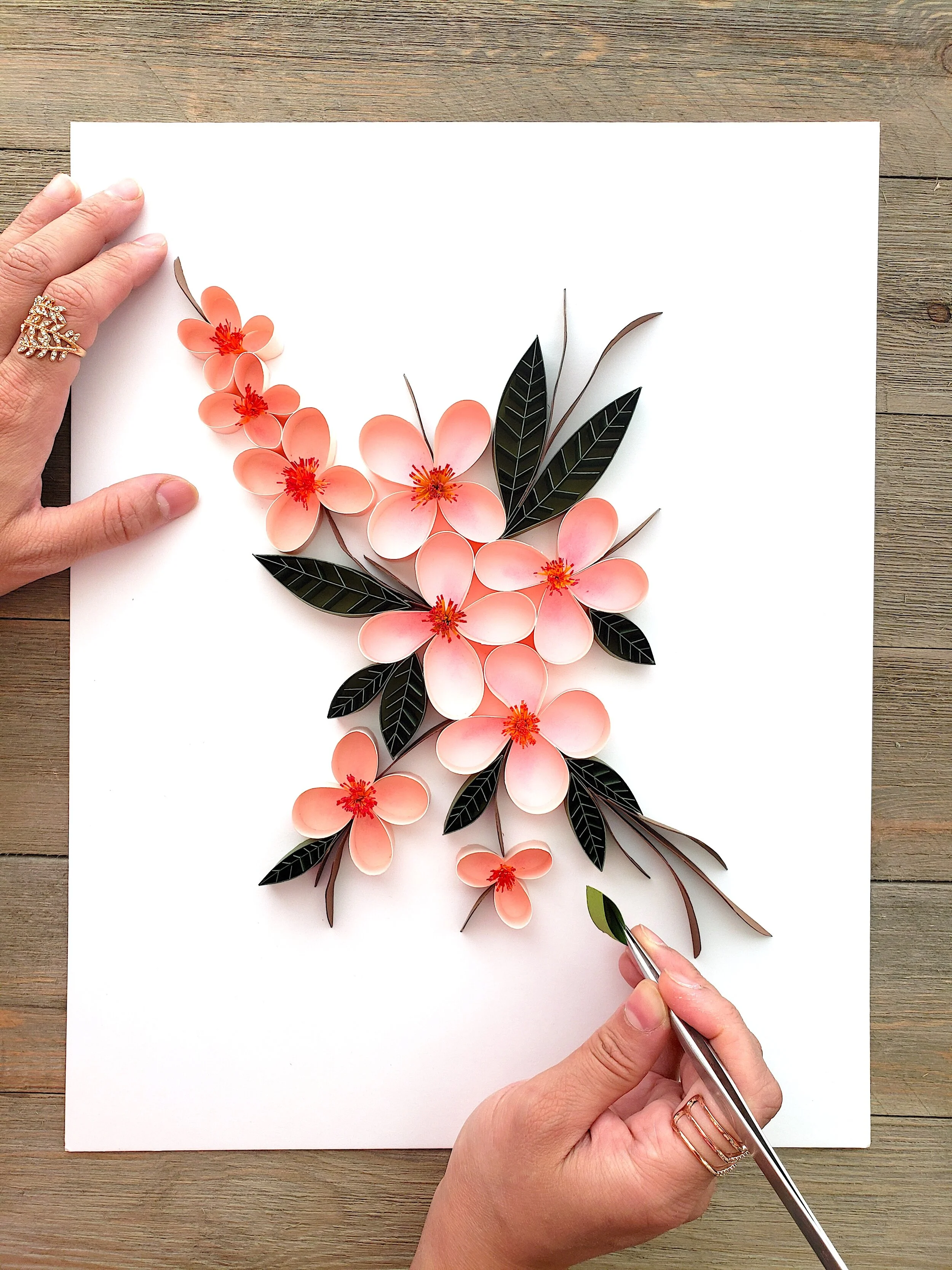 Zahra Ammar Paper Quilling Art Bloom Apple Cherry Blossom Flowers Peach florals 3.jpg