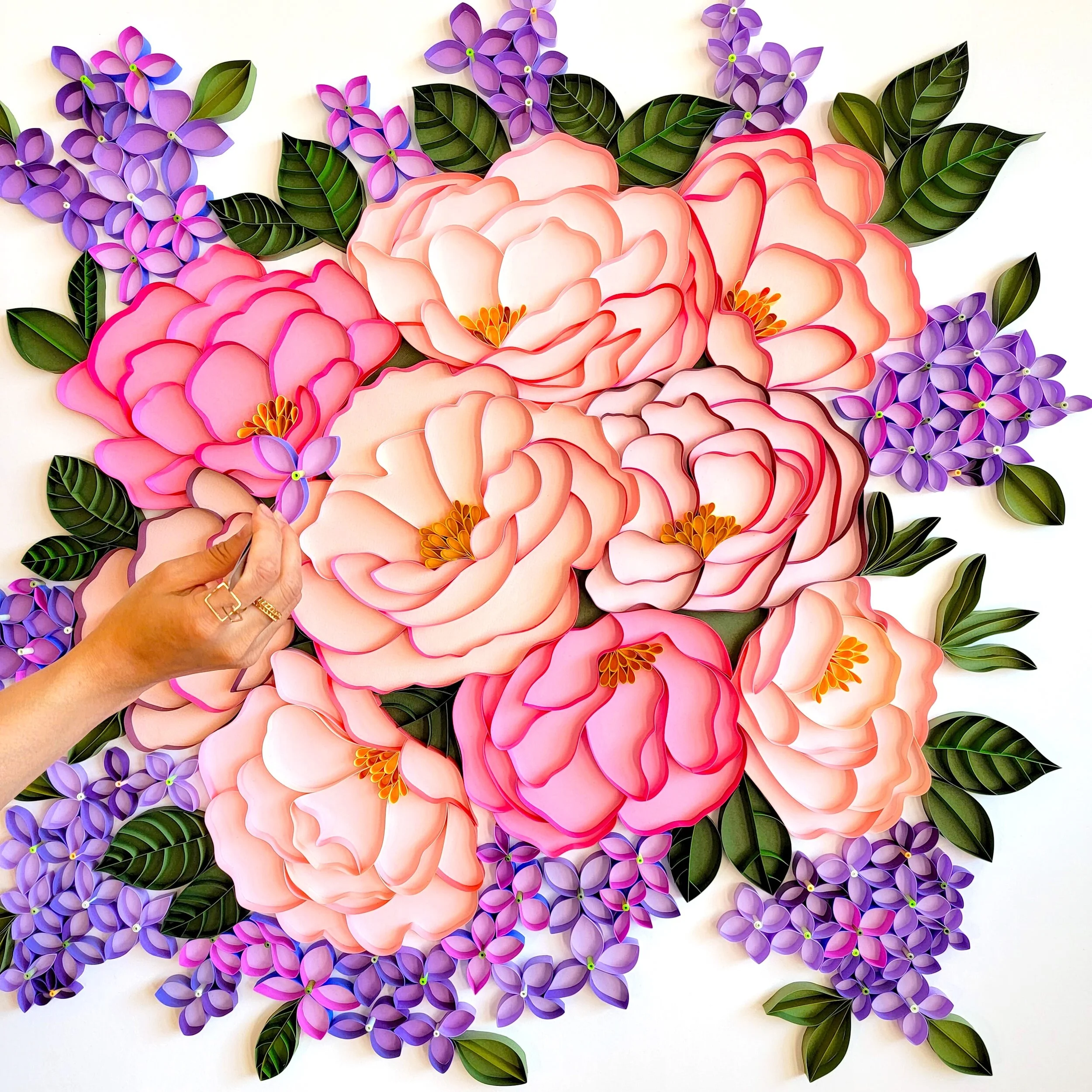 Zahra Ammar Paper Quilling Ballet of Possibilities Peony Hydrangeas Flowers 8.jpg