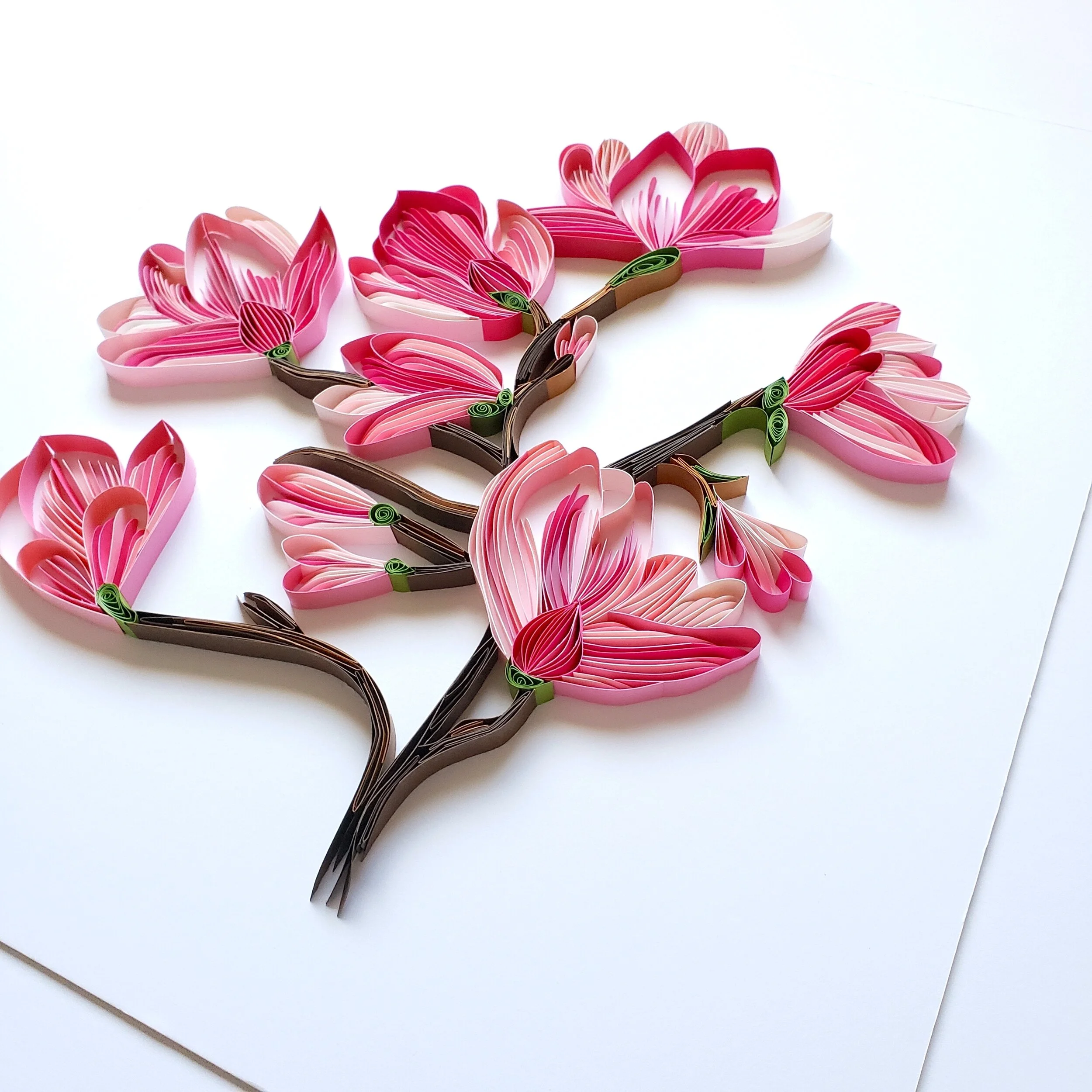 Zahra Ammar Paper Quilling Pink Magnolia Flowers 2.jpg