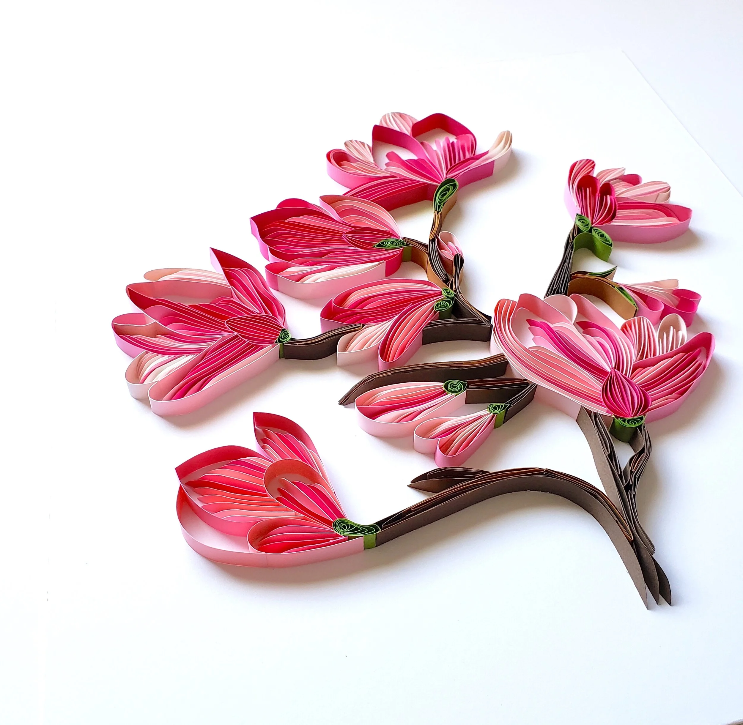 Zahra Ammar Paper Quilling Pink Magnolia Flowers 3.jpg