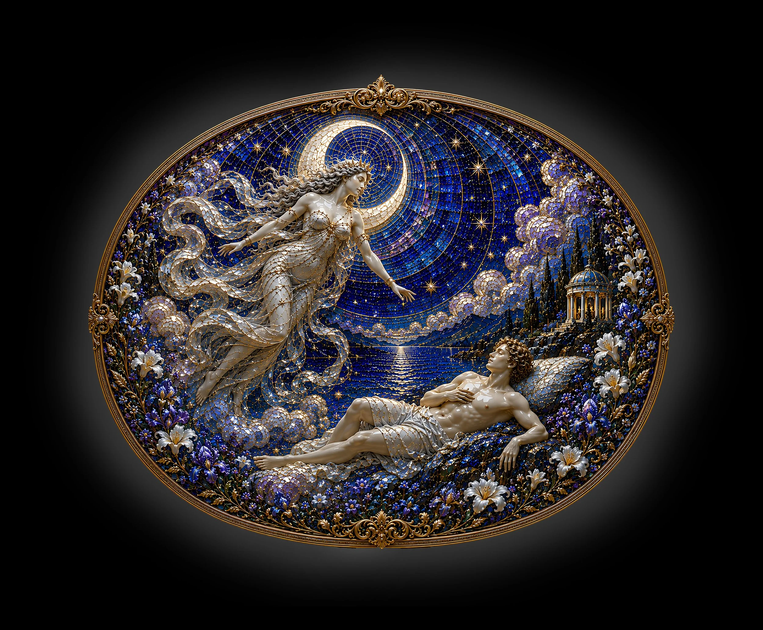 SELENE AND ENDYMION
DREAMS, DEVOTION AND MOONLIGHT
(Sconce)