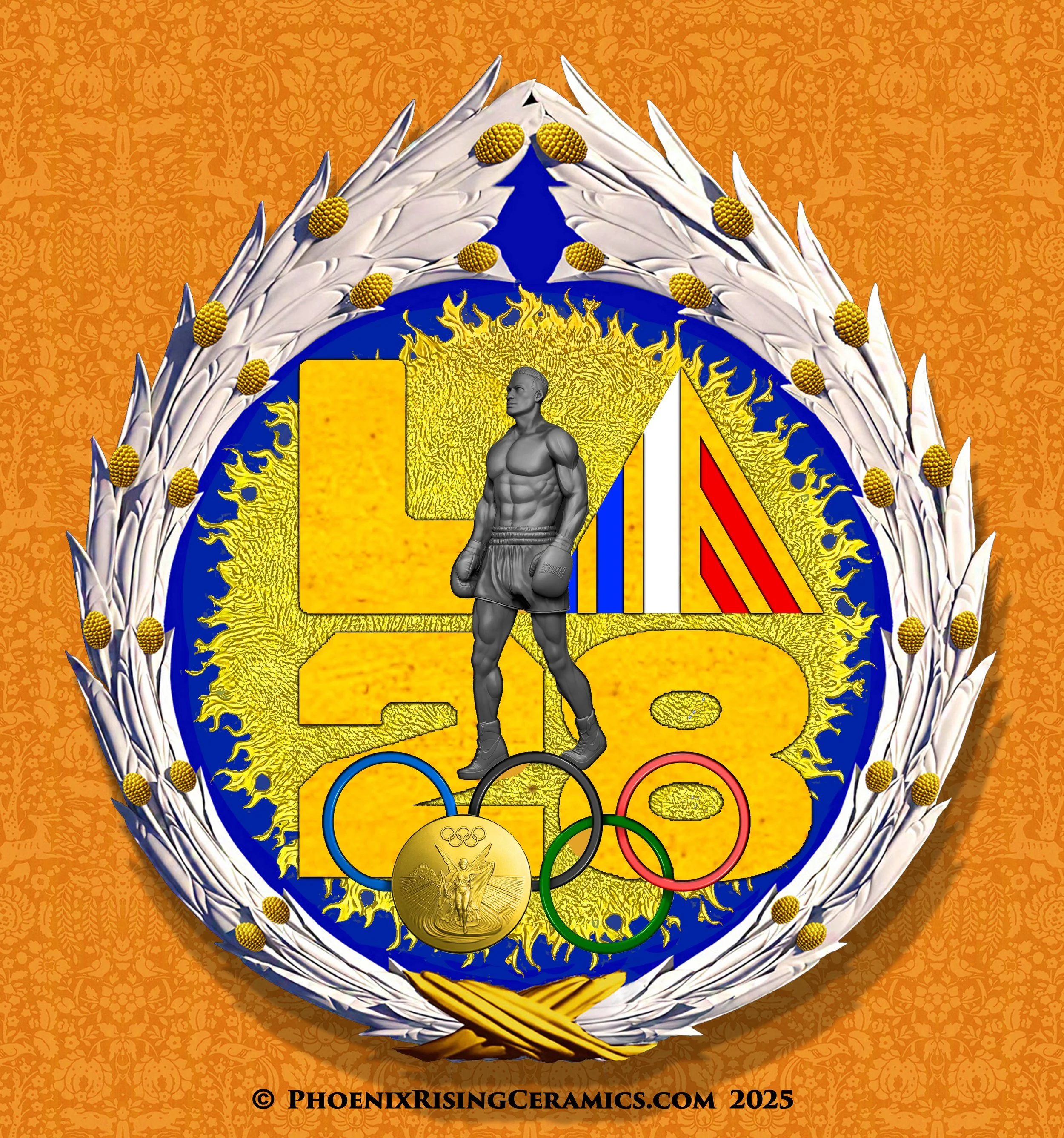 Wall Art Size
Commemorative Collectibles in Gilded Jasperware Porcelain
Attached Gold Medal Optional +