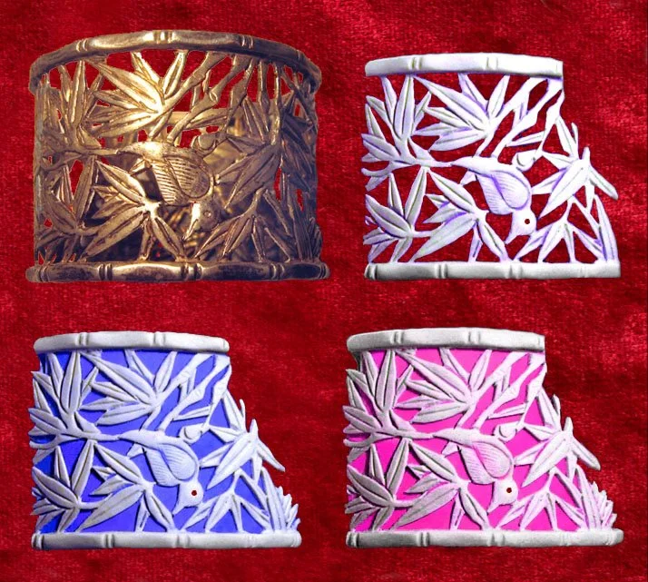 RETICULATED NAPKIN RING  
[Test] Casts In Both Reticulated And Jasperware Porcelain 
(3" Diameter)