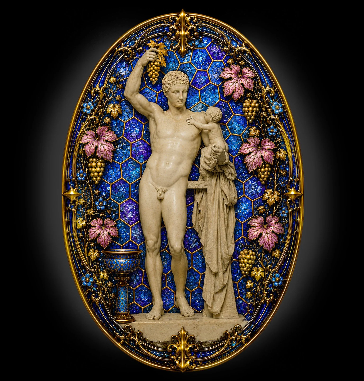 HERMES WITH THE INFANT DIONYSUS
YOUTH, WINE AND IMMORTAL GRACE
(Sconce)