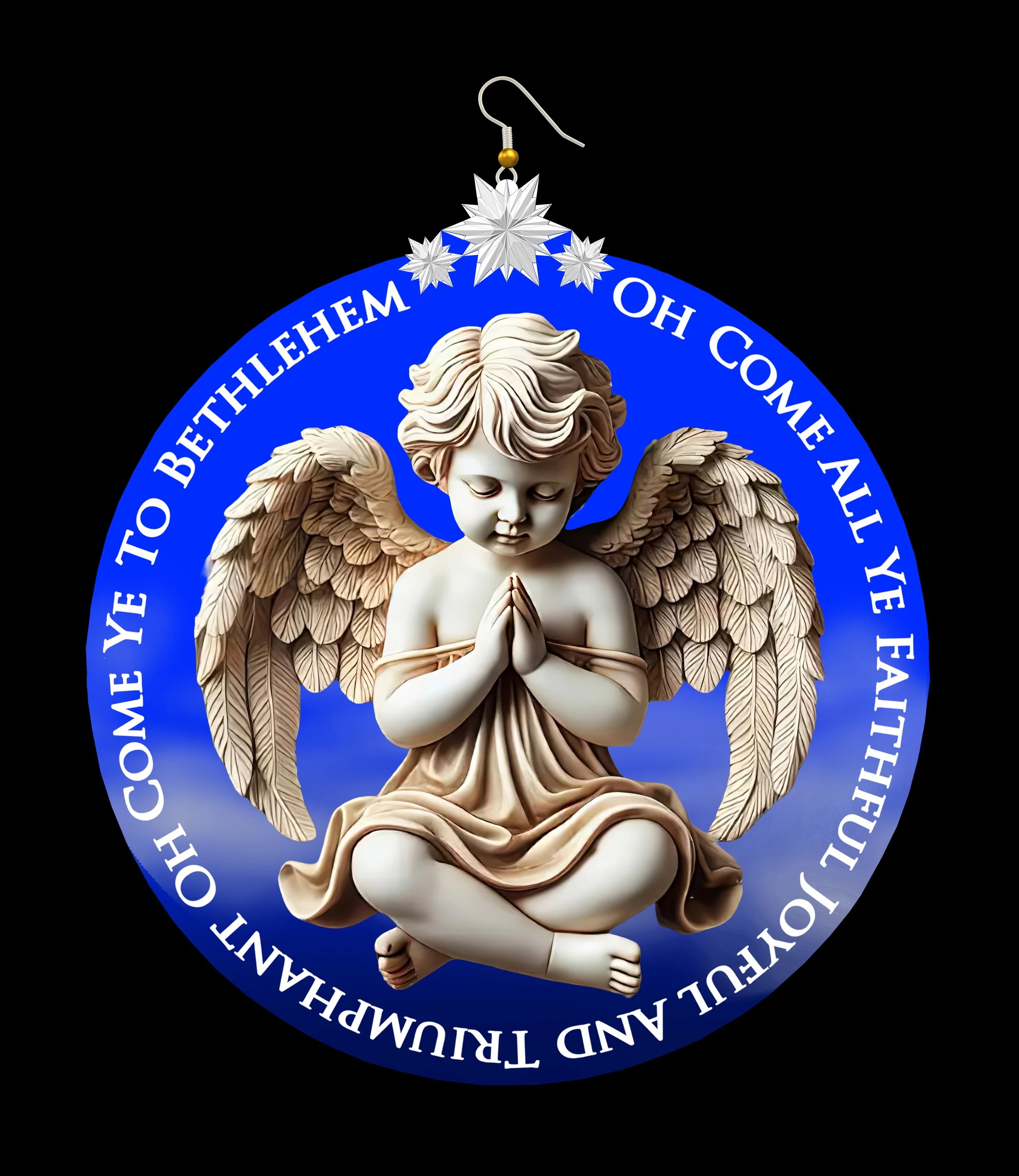 Christmas Ornament  SEATED BOY ANGEL PRAYING.JPG