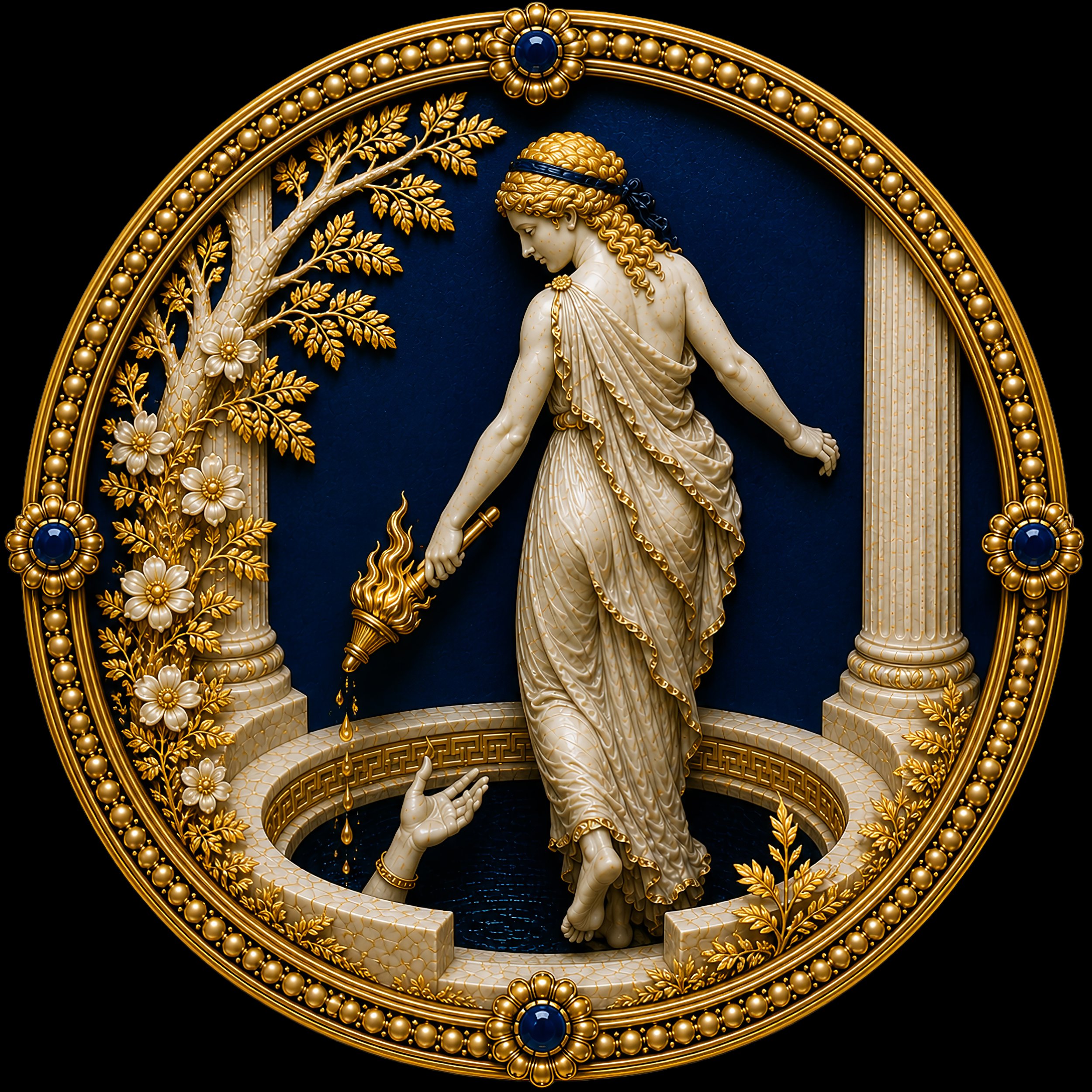 PERSEPHONE DESCENDING INTO HADES
THE TORCH OF THE UNDERWORLD