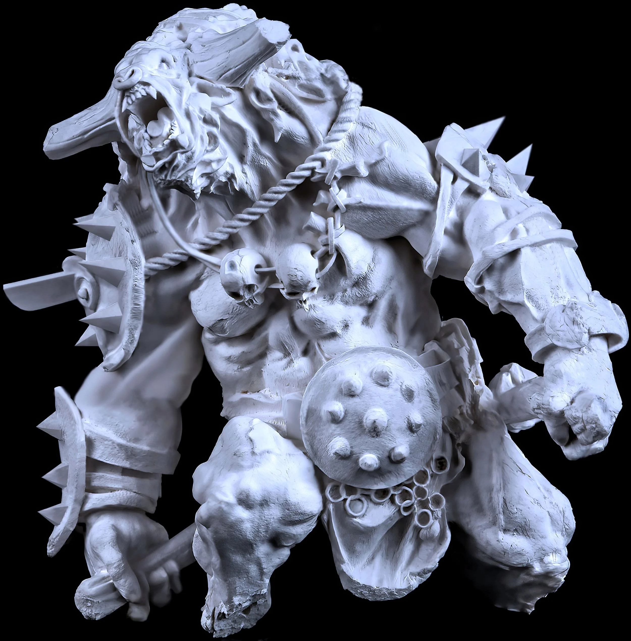 RAGING MONSTER
 Cast In A Two-Piece Rubber Mold
(2" Porcelain)
