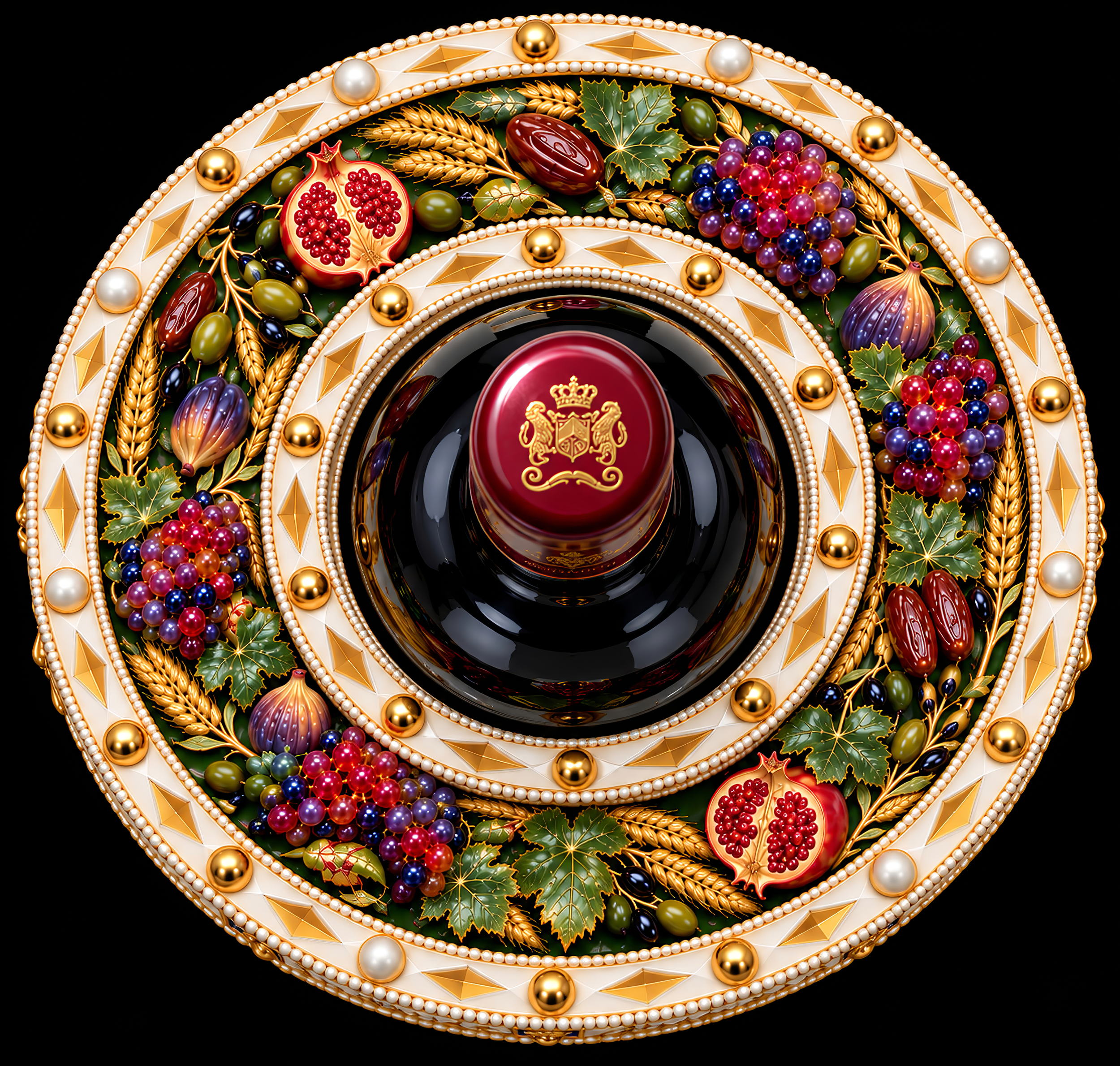 'SEVEN SPECIES' 
WINE BOTTOM COASTER