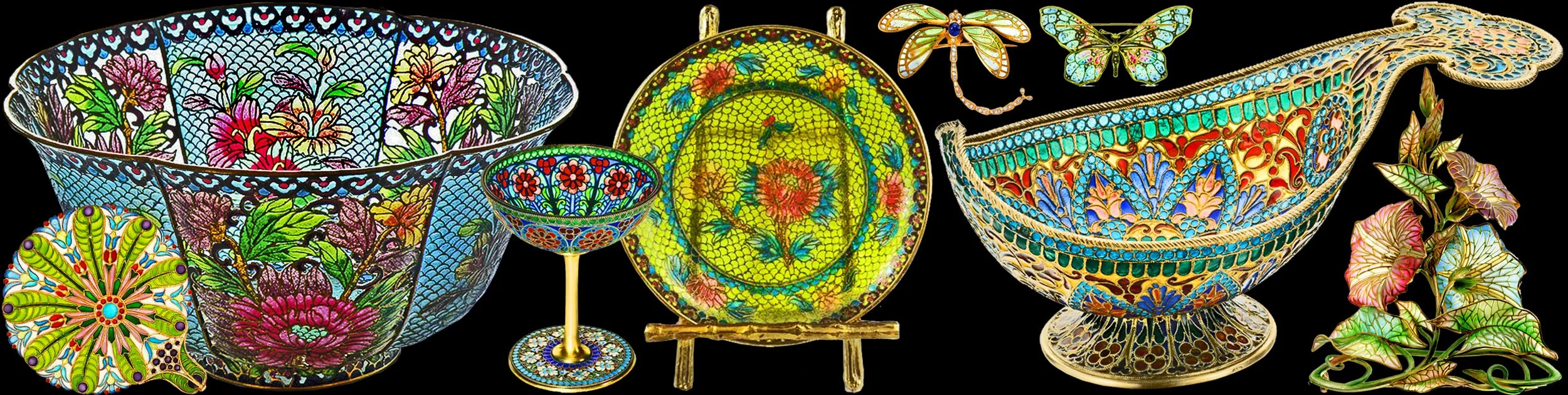   TRADITIONAL PLIQUE-À-JOUR 
 (Metal Wire-Work Heat-Fused With Translucent Glass Enamel)