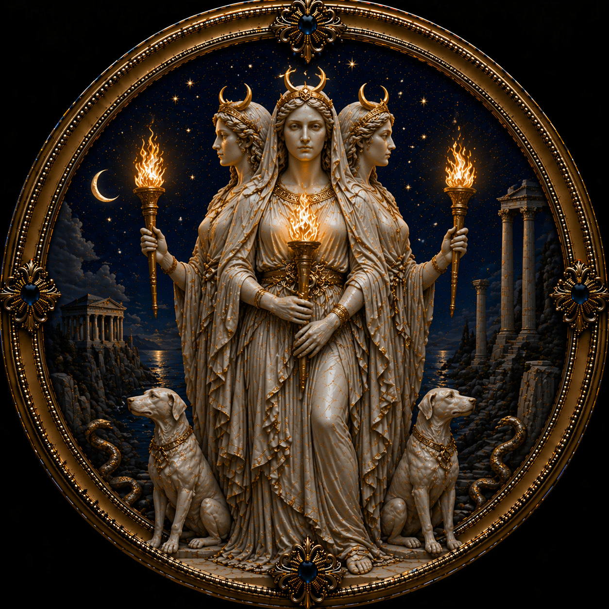HECATE TRIFORMIS
SOVEREIGN OF THE CROSSROADS

