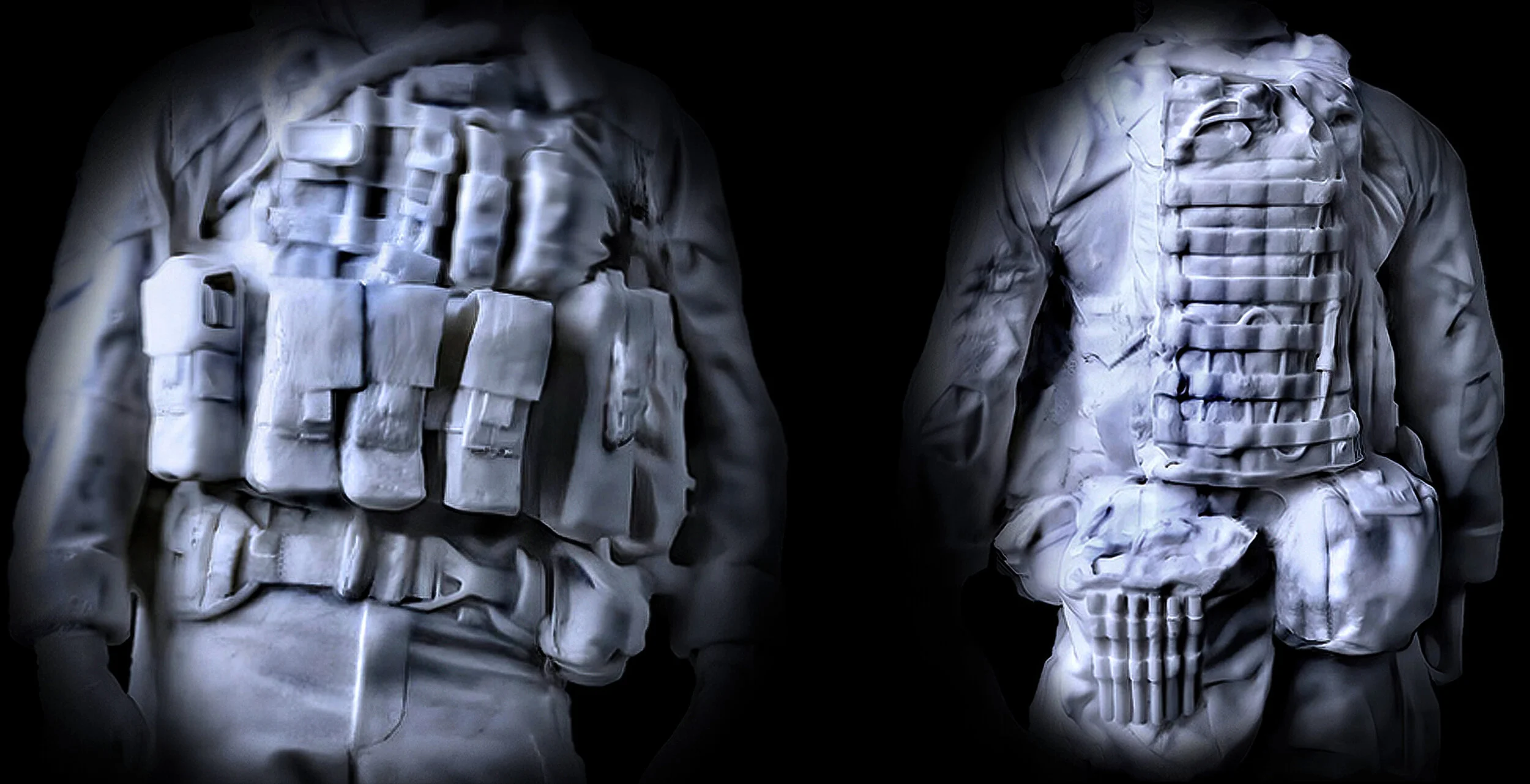 AMERICAN SOLDIER  
Close-Up Of Front And Back Views
Cast In A Two-Piece Rubber Mold
(4" Porcelain) 