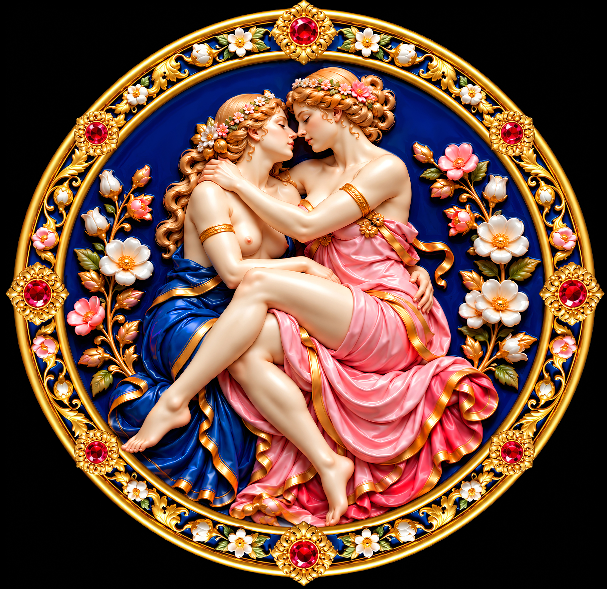 "A Palette In Sapphire And Rose"