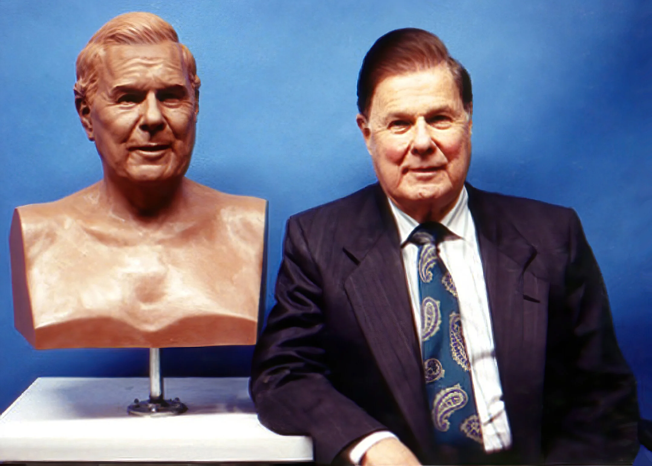  FREDRICK R. WEISMAN 
Philanthropist and Business Man
Seated Beside Commissioned Bust 
"Top 200 World's Art Collectors"