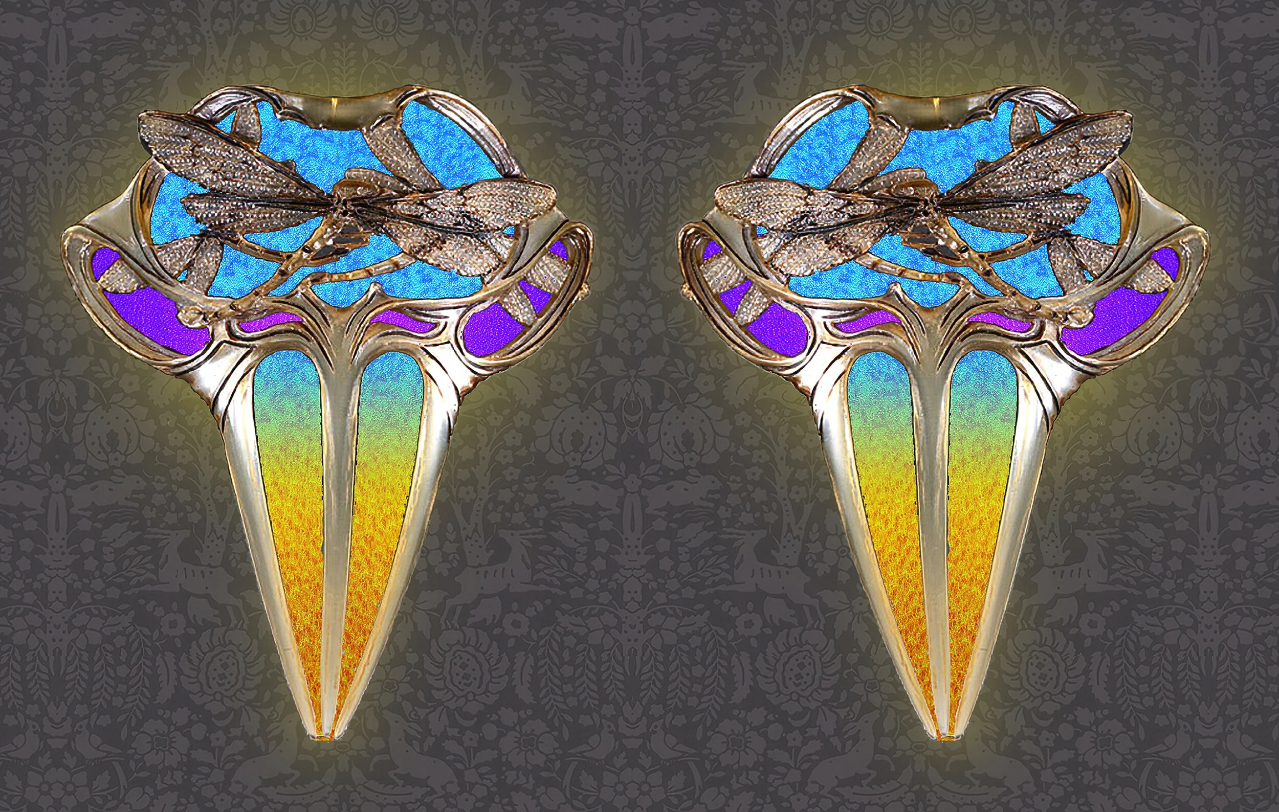  DRAGONFLIES SCONCES  
For Porcelain Plique-À-Jour™