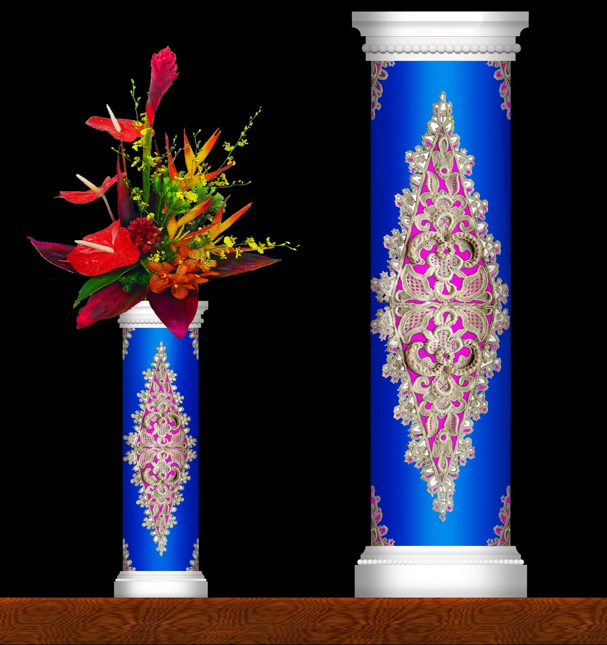 Diamond Design Lace 4'' dia. VASE.jpg