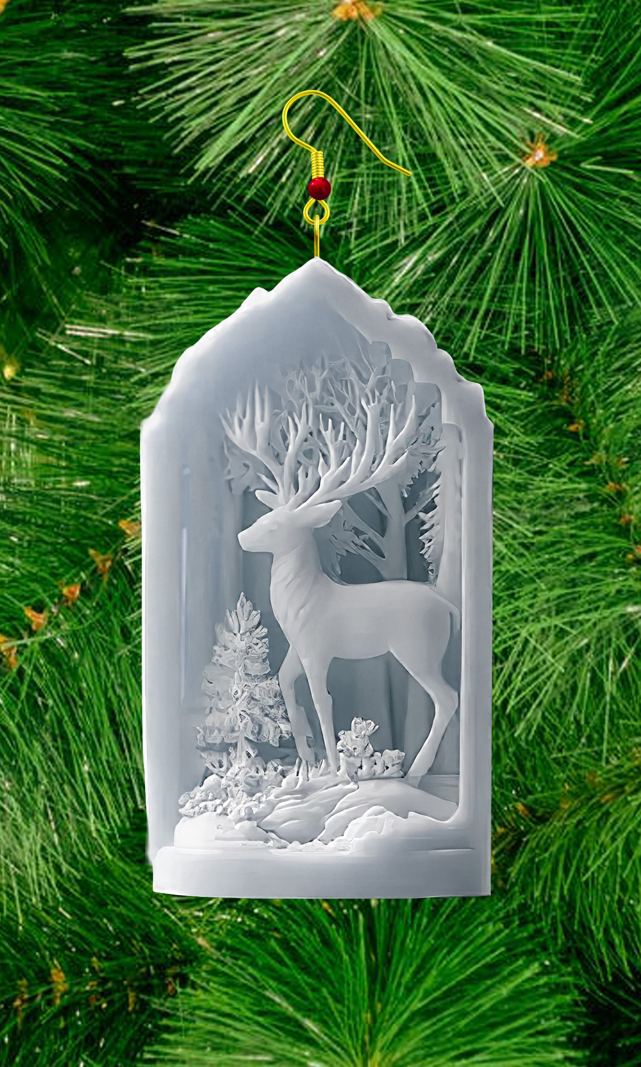 Christmas Ornament  REINDEER IN 3D DIMENSIONS.JPG