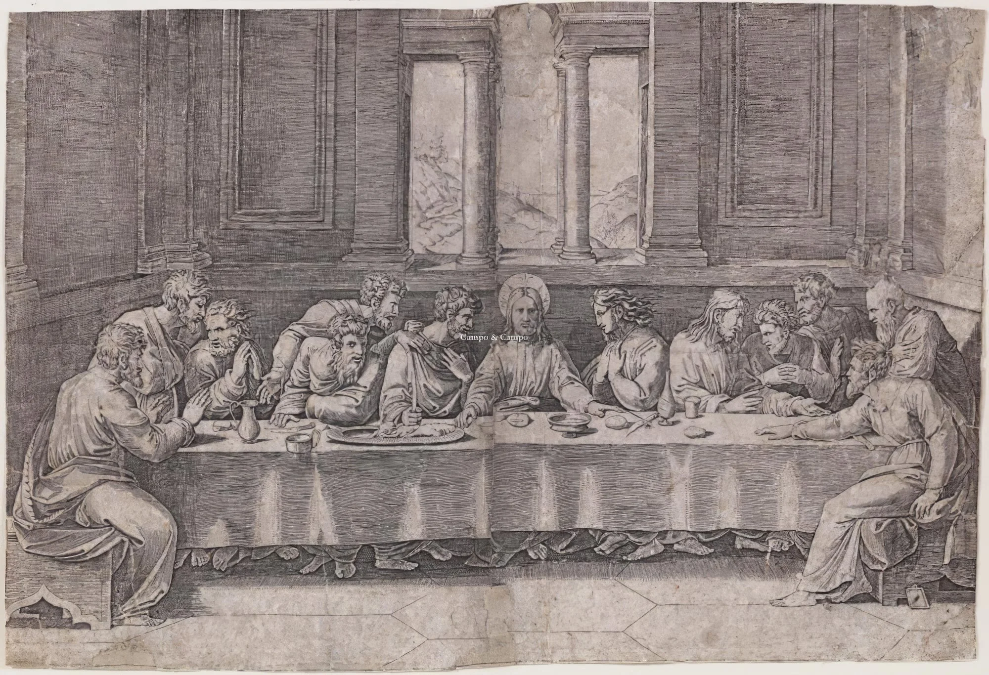 !!!Marcantonio Raimondi The Last Supper (1515) (1).Jpeg