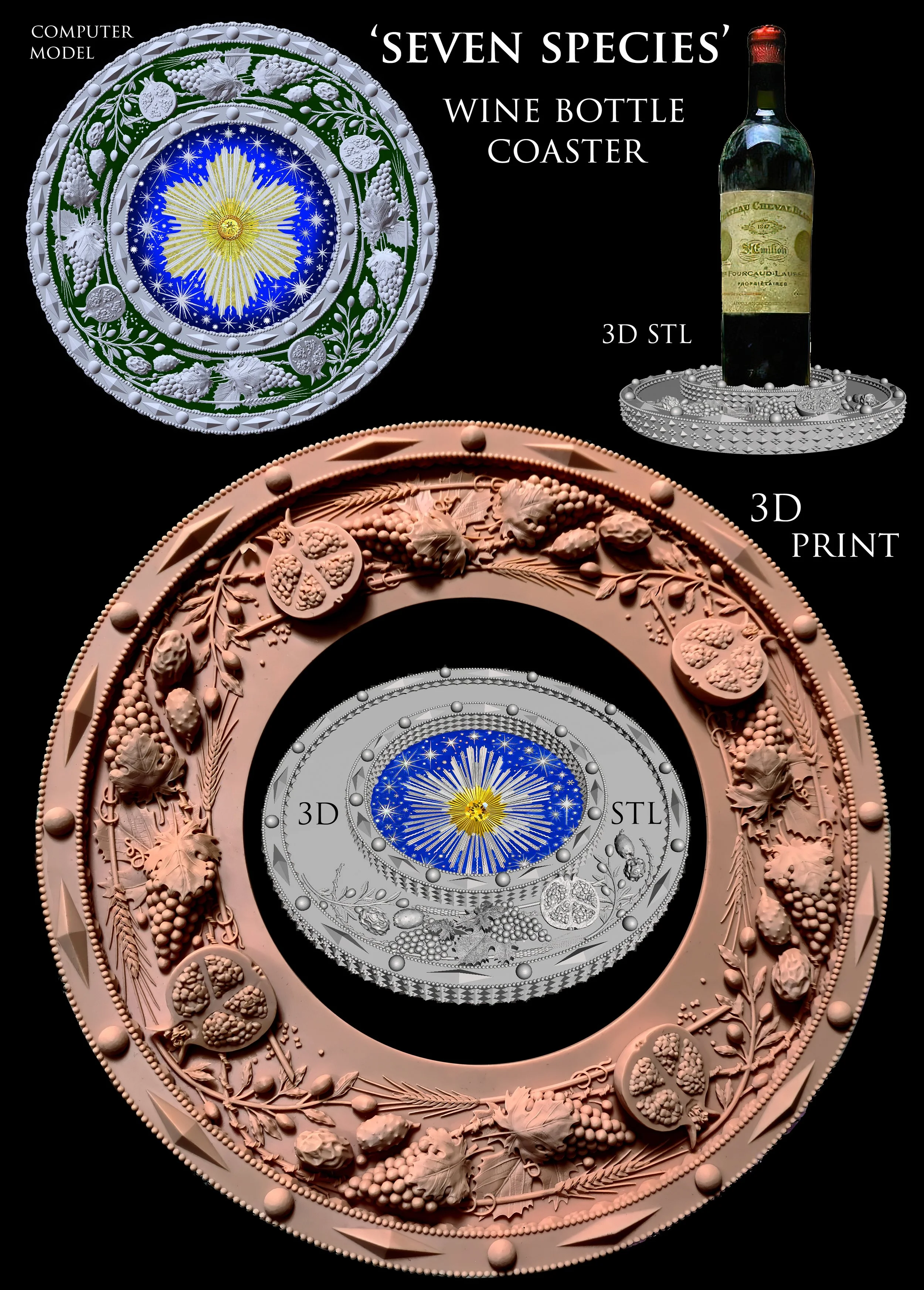 For 8" Jasperware Porcelain, Fire-Gilding, Swarovski Gem and Porcelain Cloisonné™