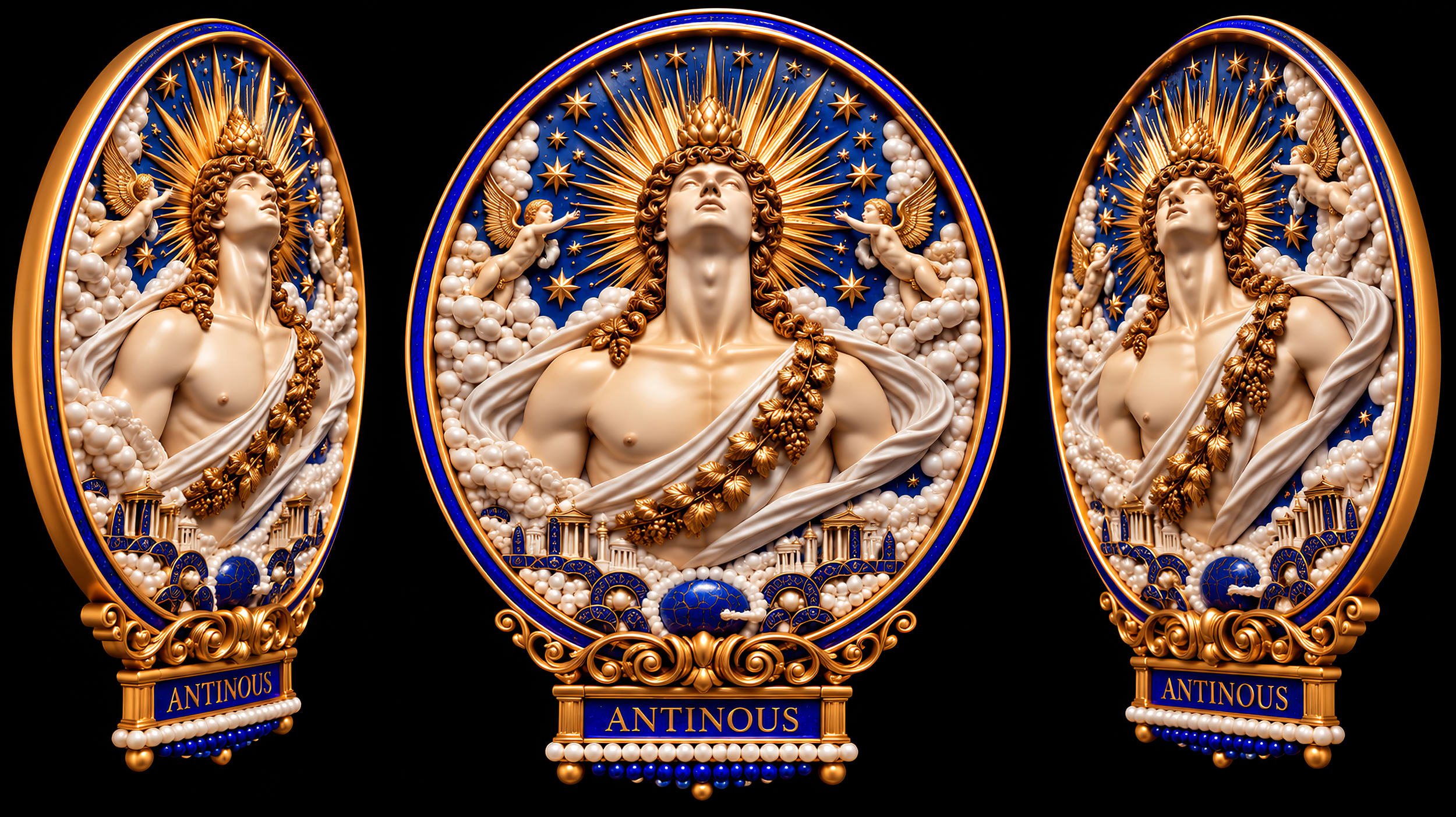 THE APOTHEOSIS OF ANTINOUS
For gilded porcelain, fired-on gold luster and 'china paints'