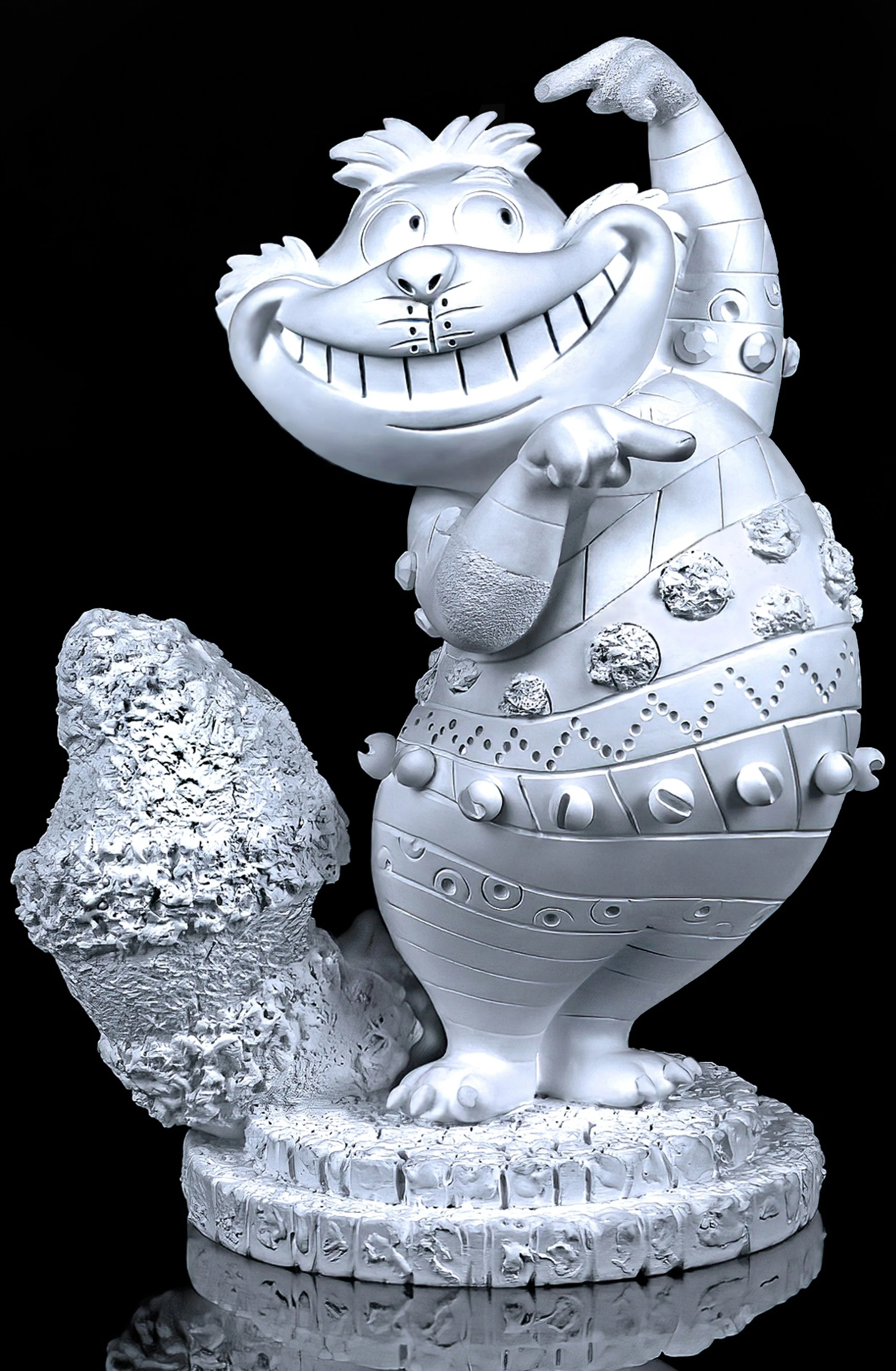 CHESHIRE CAT
With Nano-Detail Enhancements
Cast In A Two-Piece Rubber Mold
 (6" Porcelain Cast) 