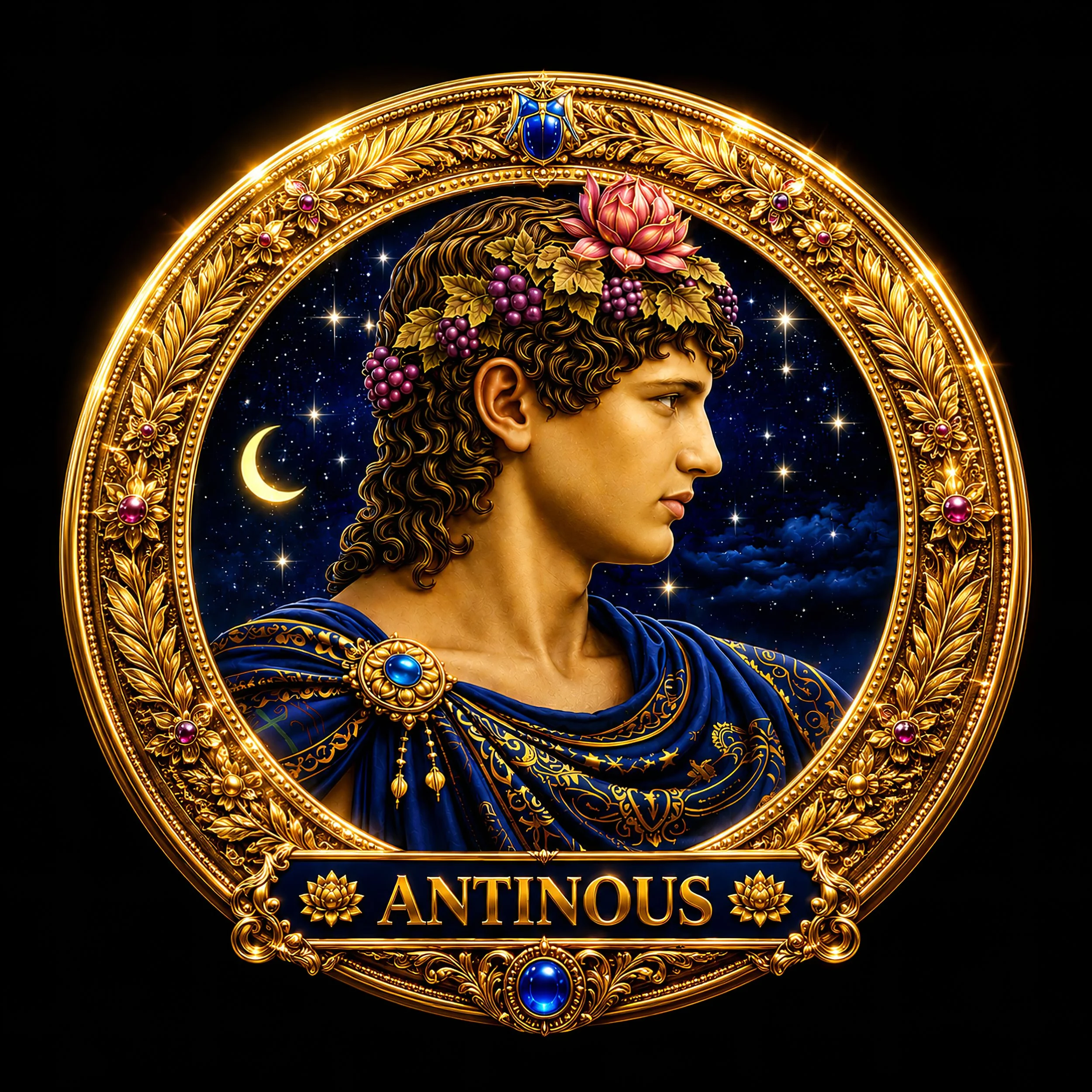 !!!Antinous medallion portrait with jewels DUN UP!.JPG
