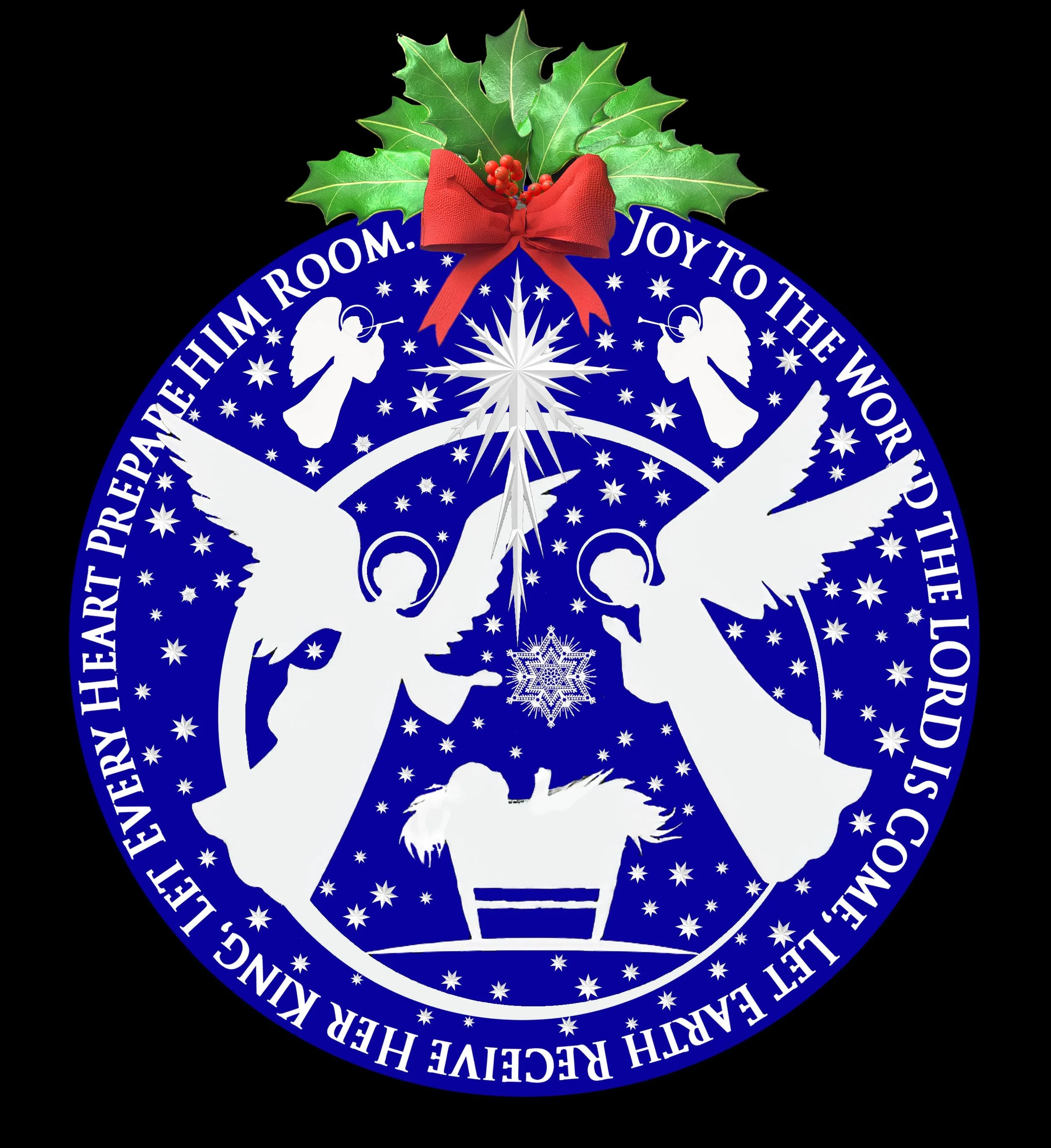 JOY TO THE WORLD CHRISTMAS TREE TOPPER w- MANGER Scene.JPG