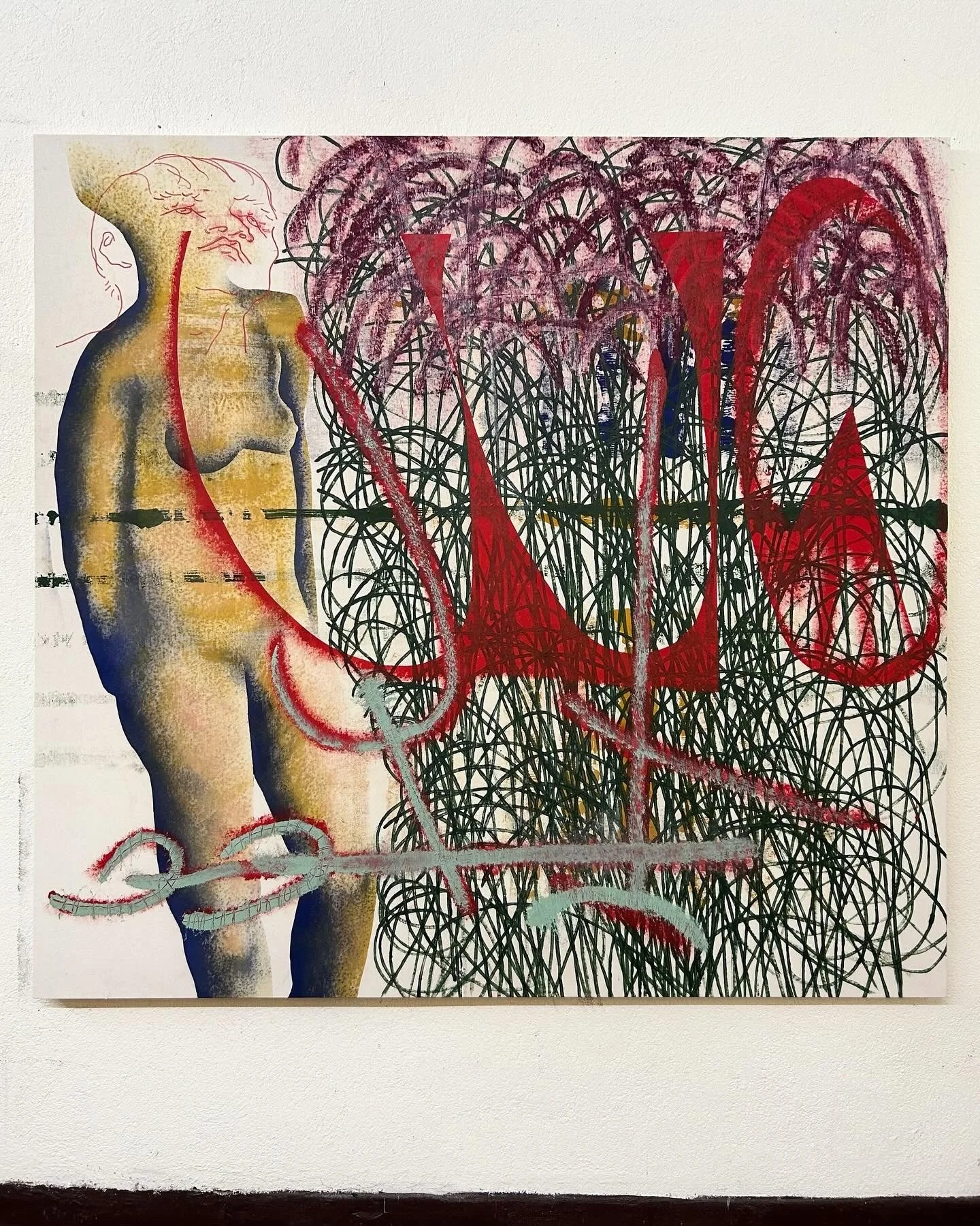 XIE Chengxuan, 謝承軒, %22花扶車上路%22, Canvas, 145 × 143 cm.jpeg