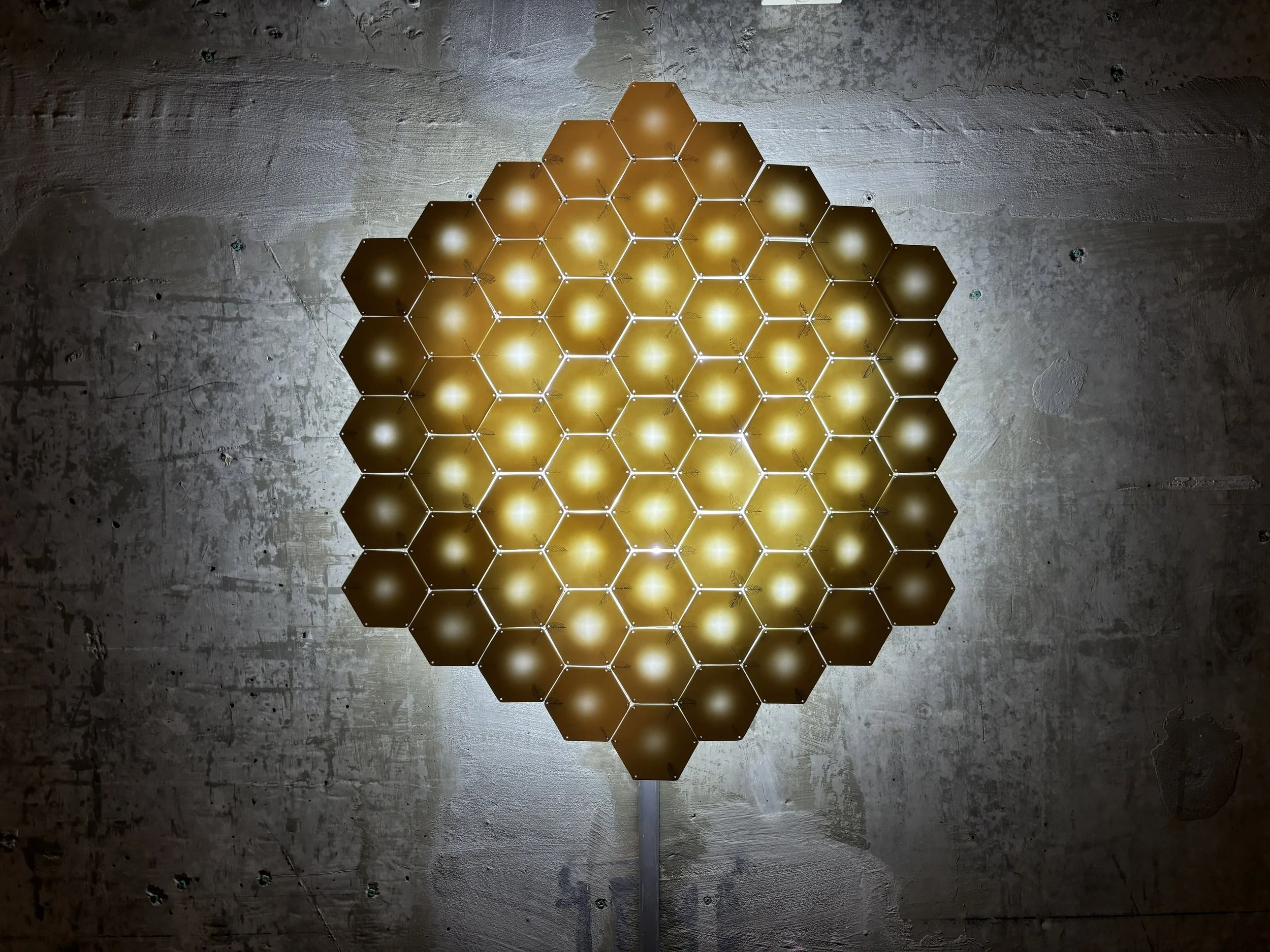 Fiona WONG Lai-ching 黃麗貞, "Feather Snow 雪羽", 2013, Porcelain with blue stain drawing, 
copper wire, light installation, 66 x 59 cm