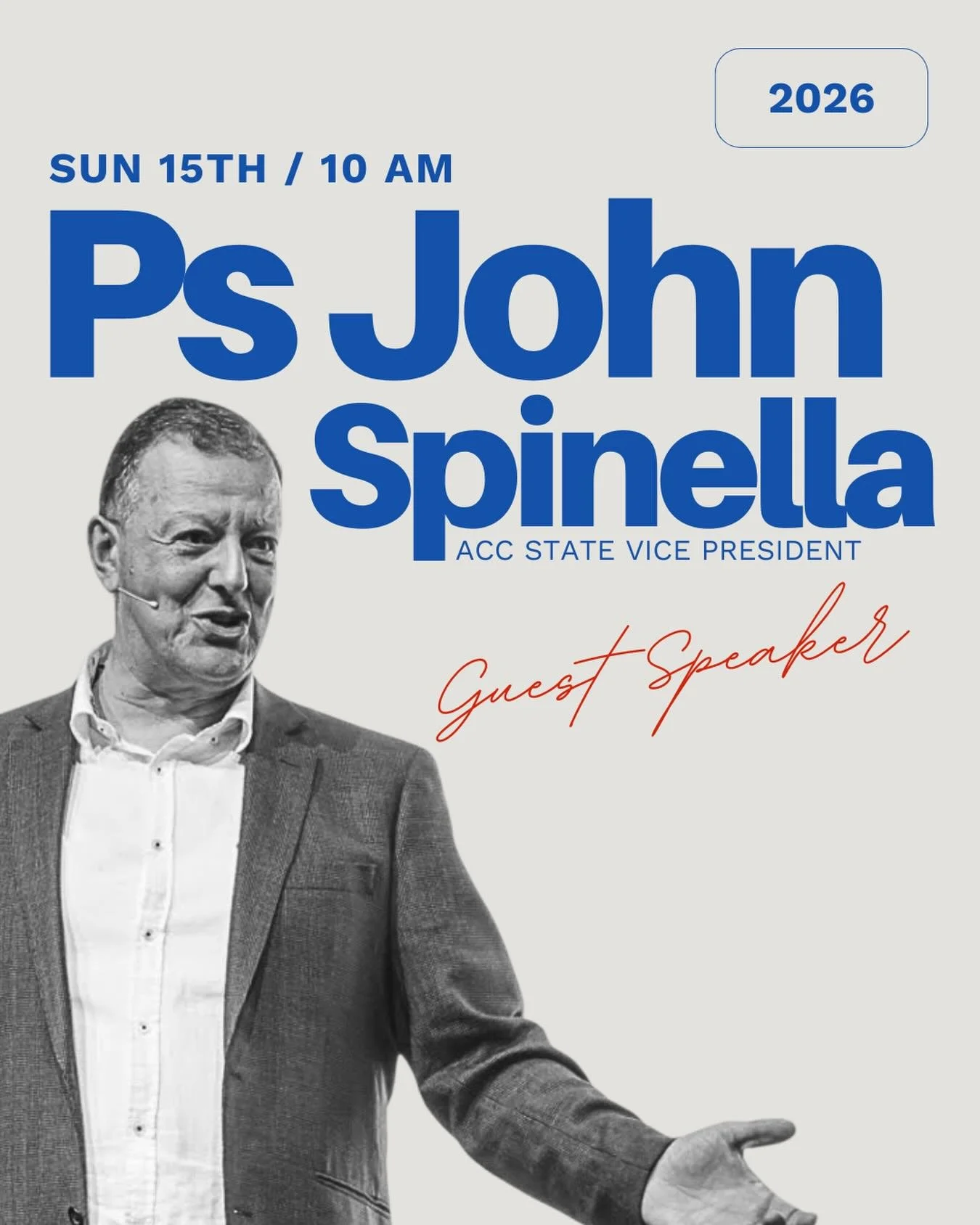 Come join us to hear the amazing Ps John Spinella this Sunday morning! See you soon!!!!